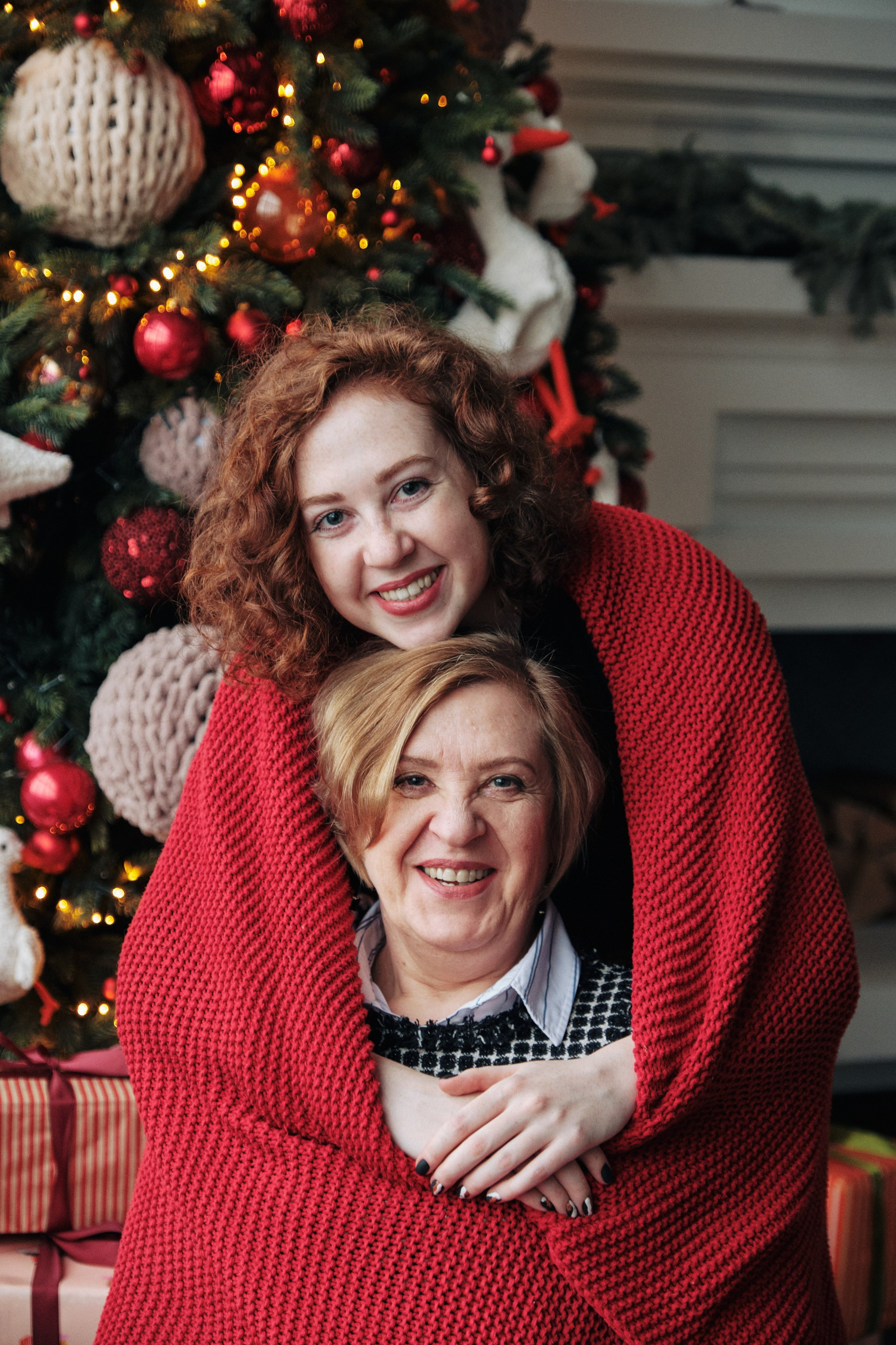 Новогодняя фотосессия мамы и дочки