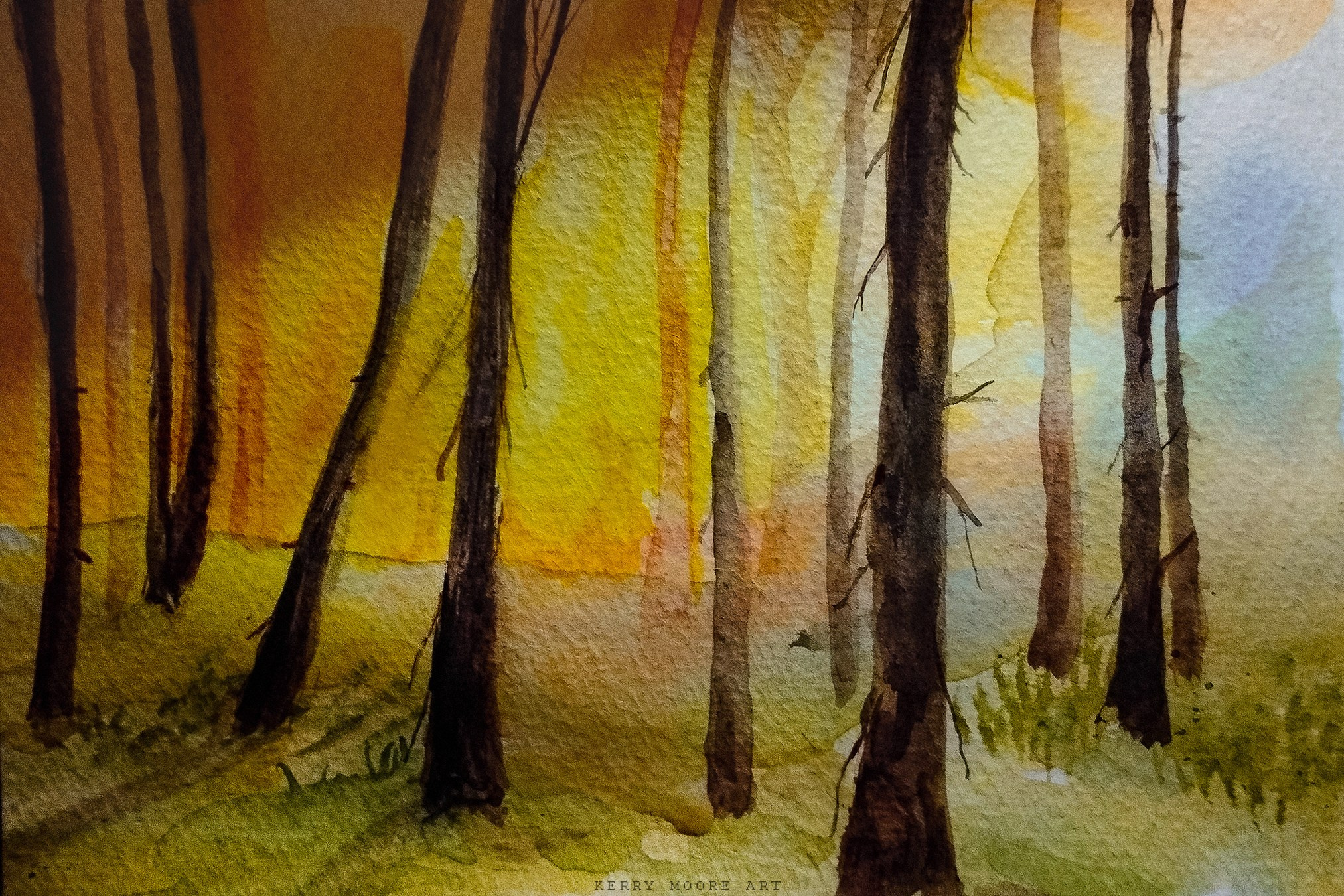 Landscapes in watercolor & acrylic. Фотограф и художник Kerry Moore