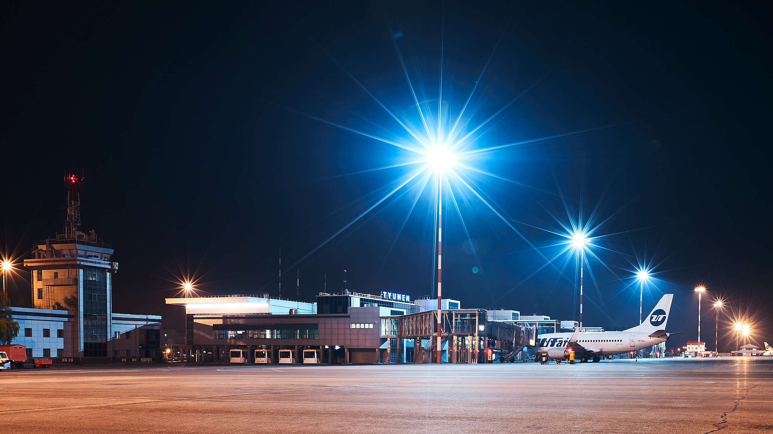 Споттинг фотография аэропорт ночью