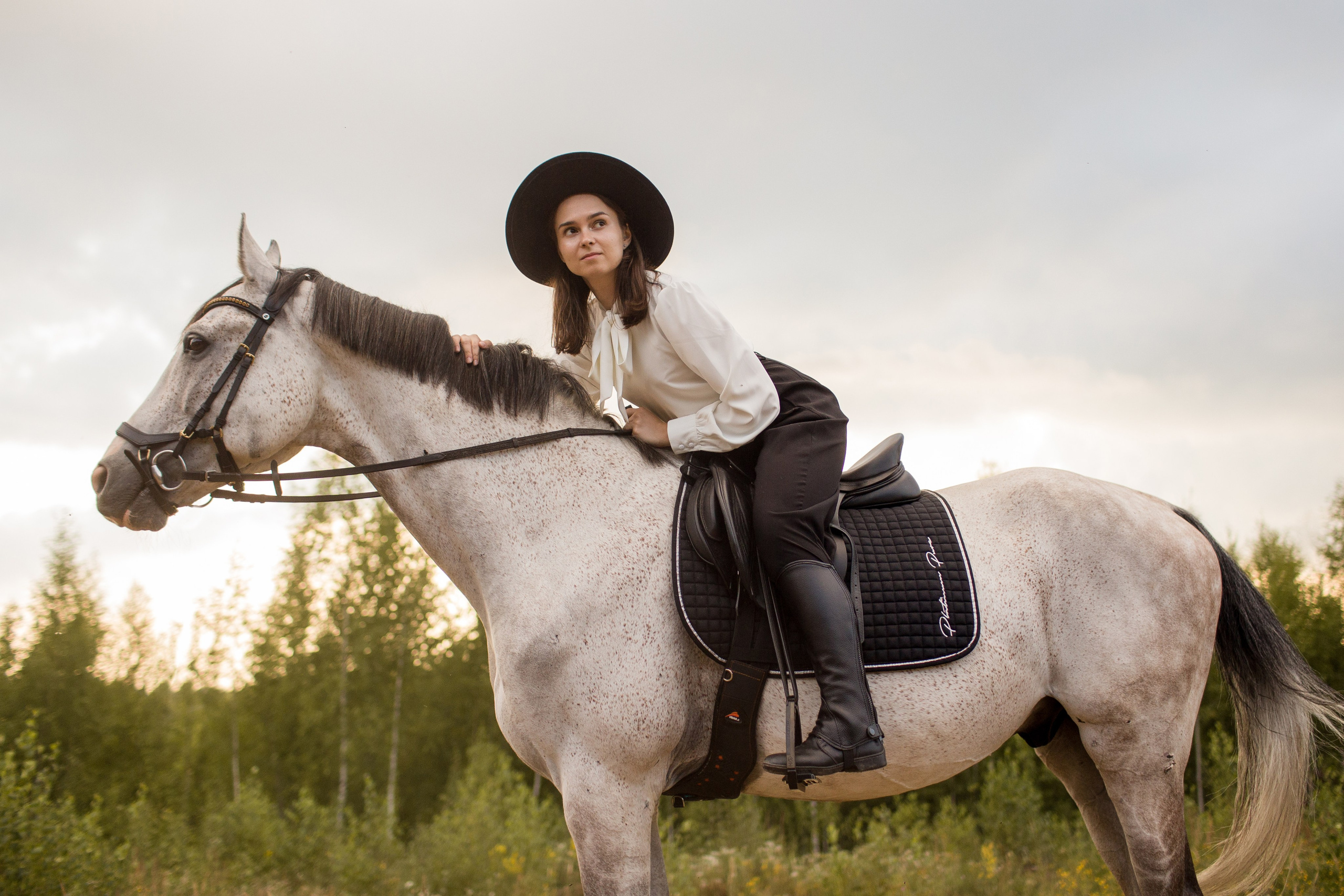 Фотосессия с серой лошадью