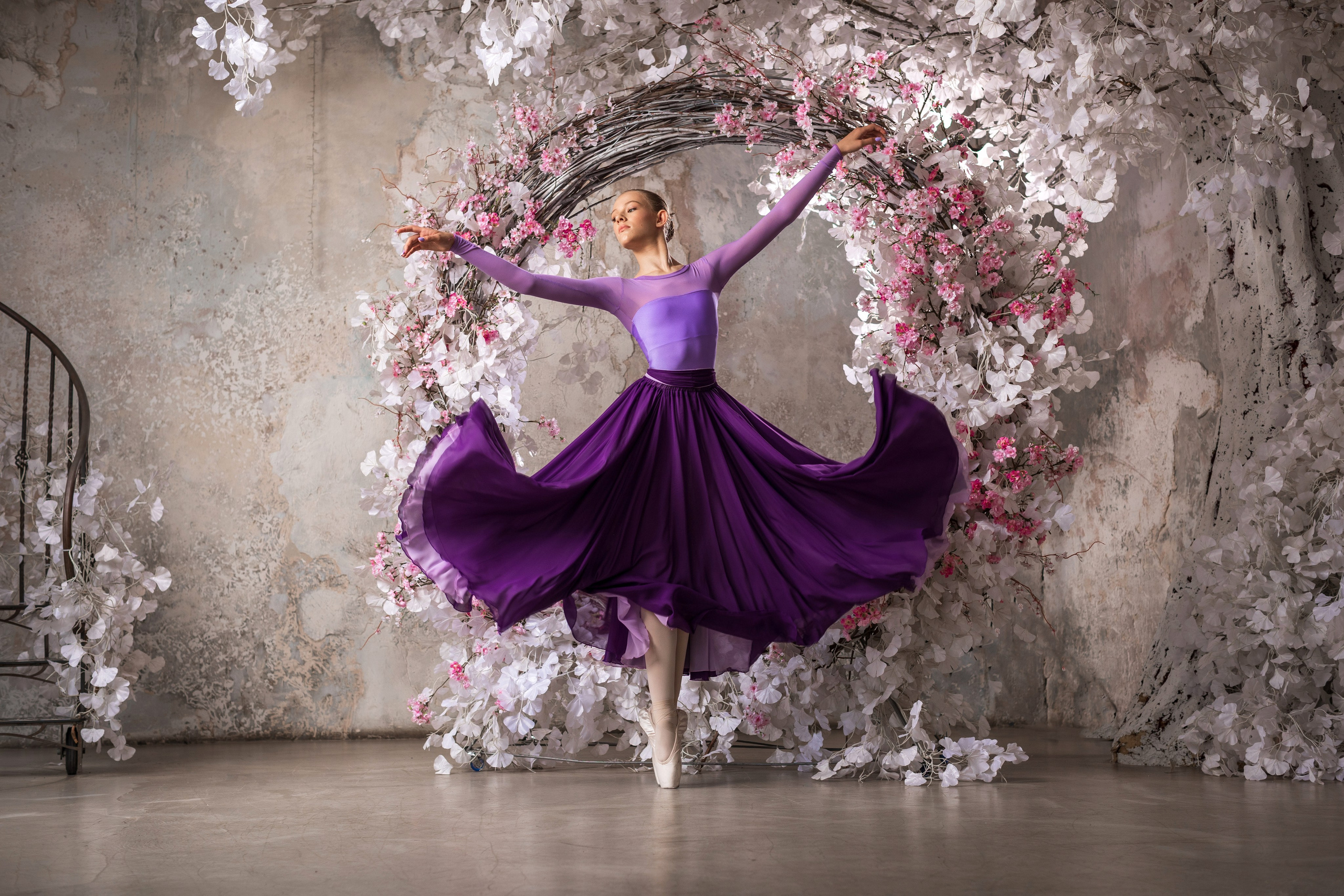 Фиолетовая воздушная длинная юбка напрокат. Балетный фотограф Алина Ханько — Душа Балета