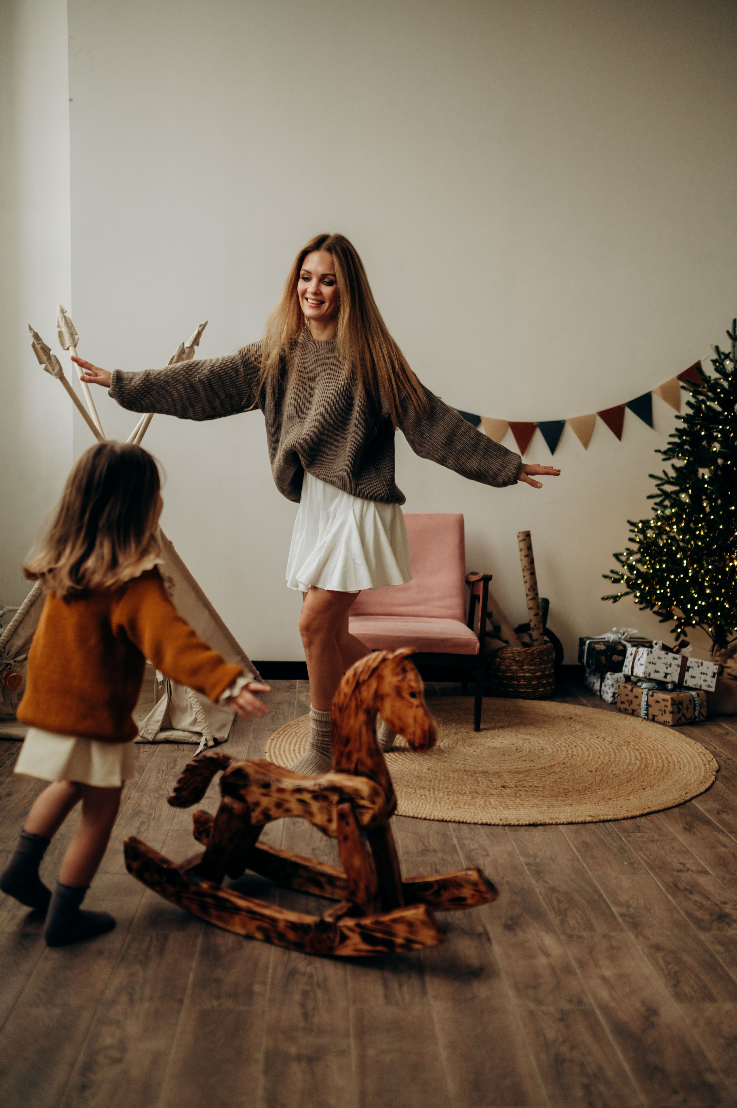 Семейная новогодняя фотосессия в студии. Семейный фотограф в Домодедово и Москве Елена Пичугина