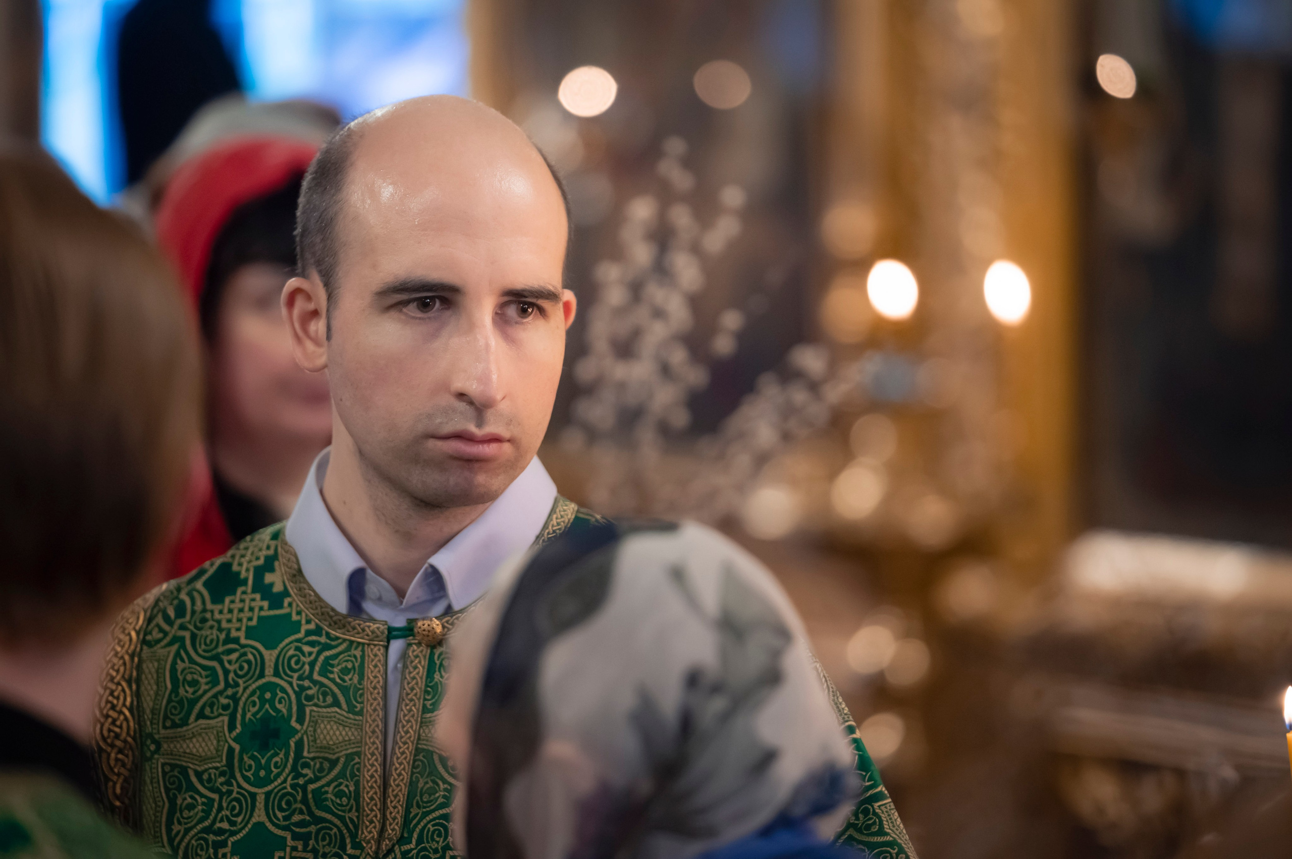 Богородский Храм. Всенощное бдение. Освящение верб. Антон и Татьяна Денисенко — В храме