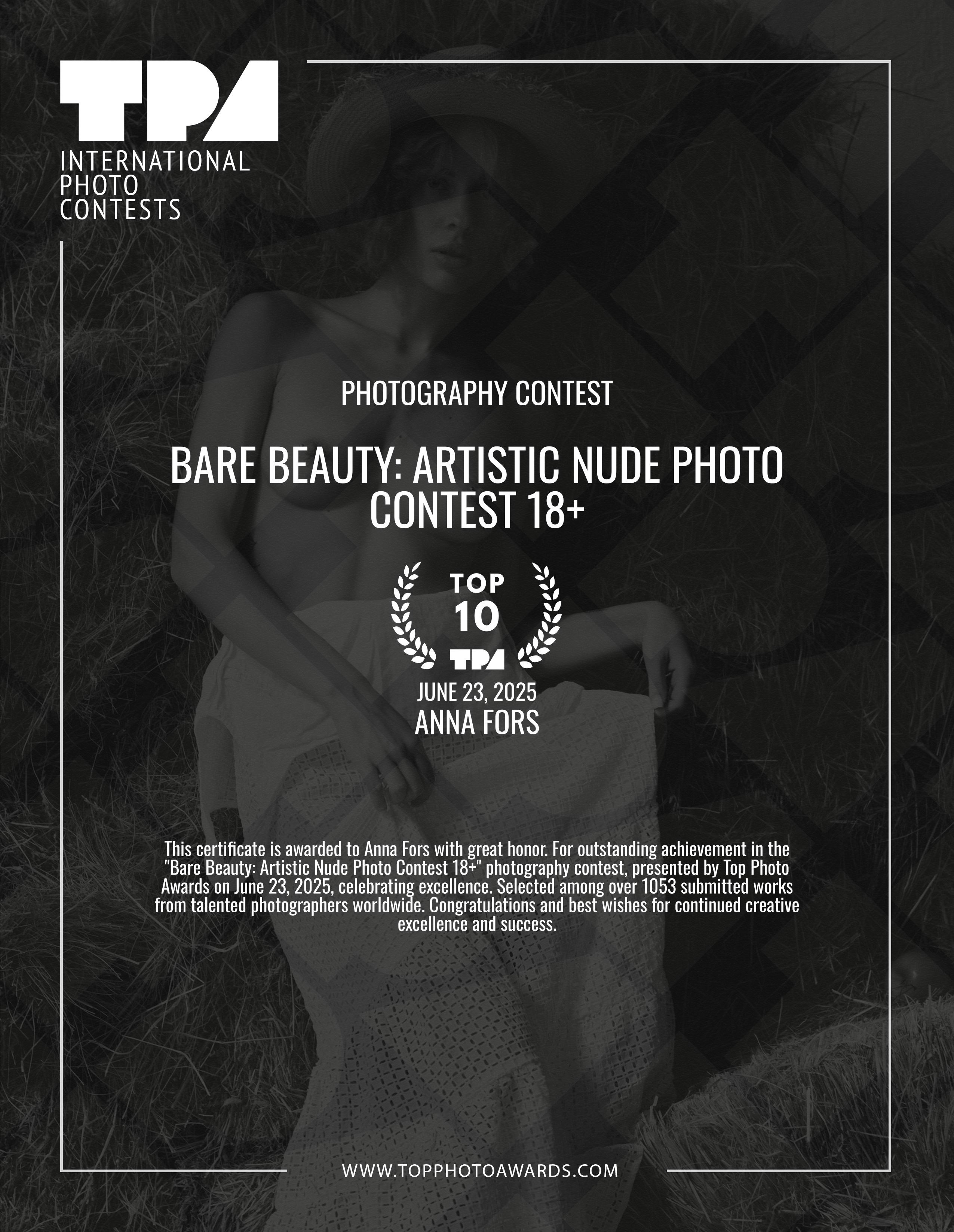 Награды фотохудожника Анны Форс — Победитель BICFP, TopPhotoAwards и финалист Liquida Grant. Арт-ню фотограф, Фотохудожник в Москве Анна Форс