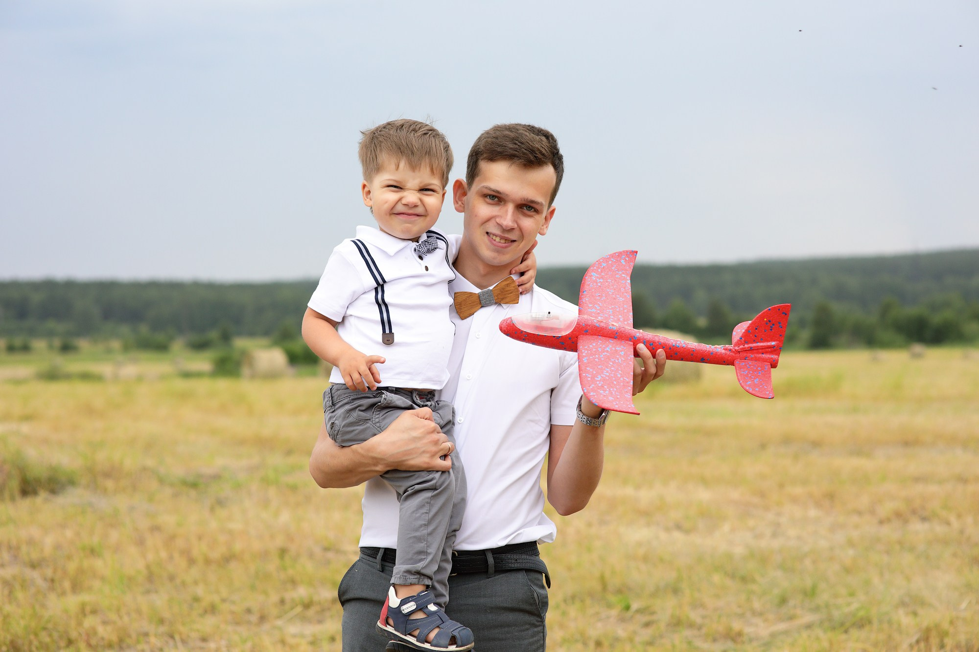 папа сын и самолёт