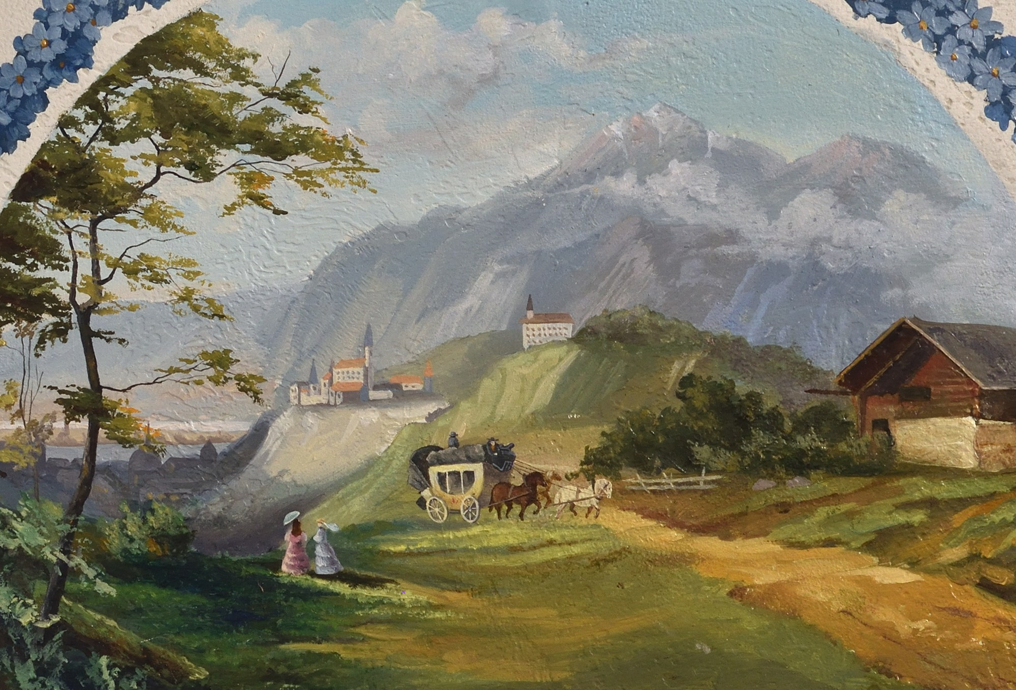 фреска миниатюра на стене