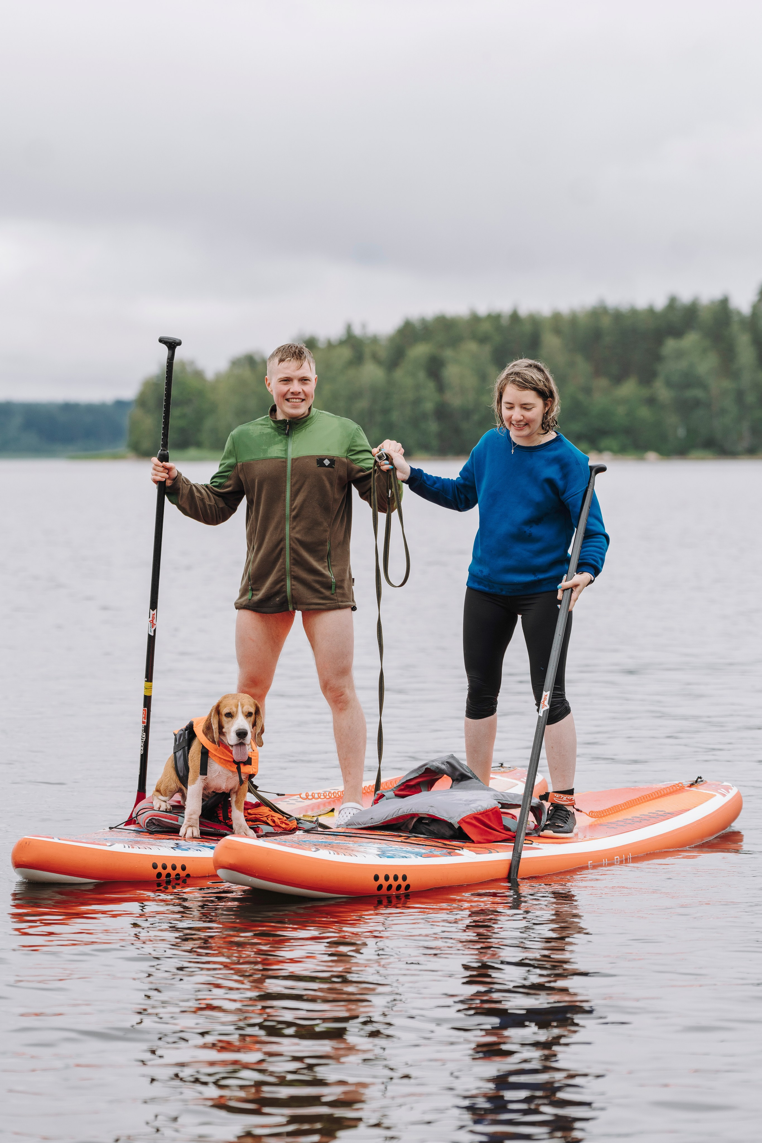 Катание на сапах с собаками. Фотограф анималист в Спб недорого Олеся Майорова