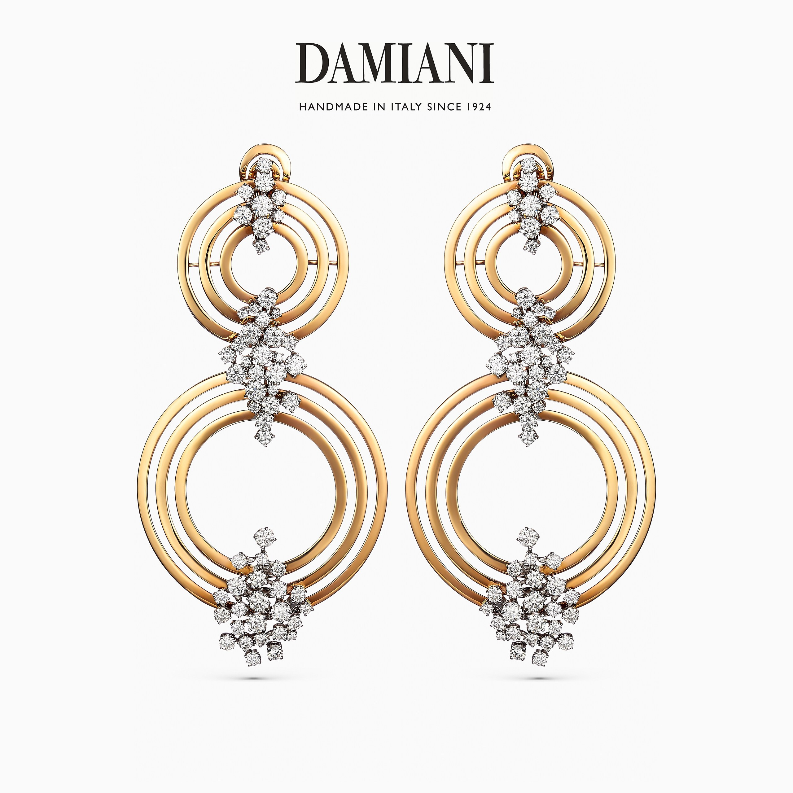 Серьги DAMIANI из жёлтого и белого золота с бриллиантами