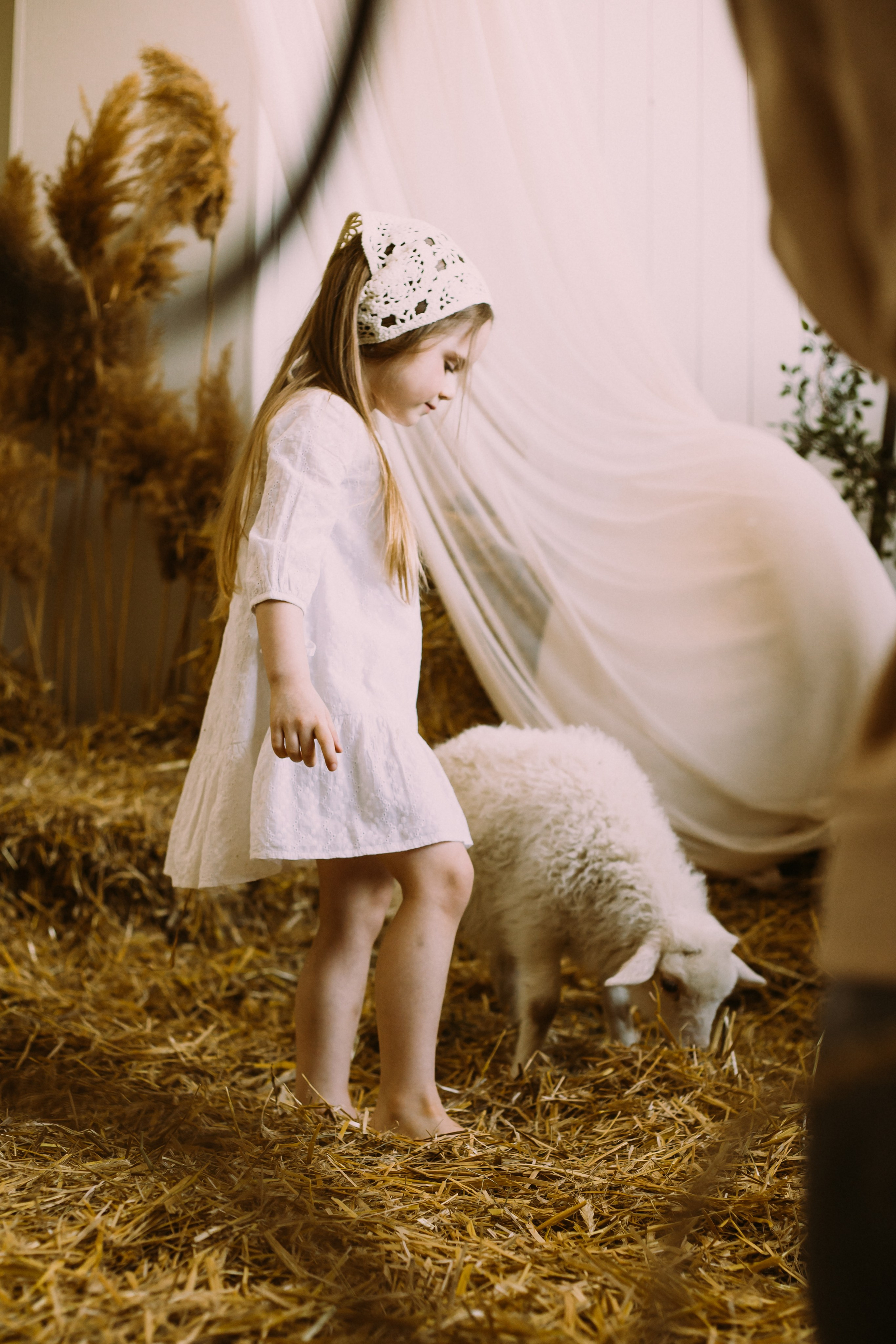 Семейная пасхальная фотосессия Алисы с барашком в студии СПб. Фотограф Юлия Попова — JP Creative — хранитель семейной хроники в Петербурге