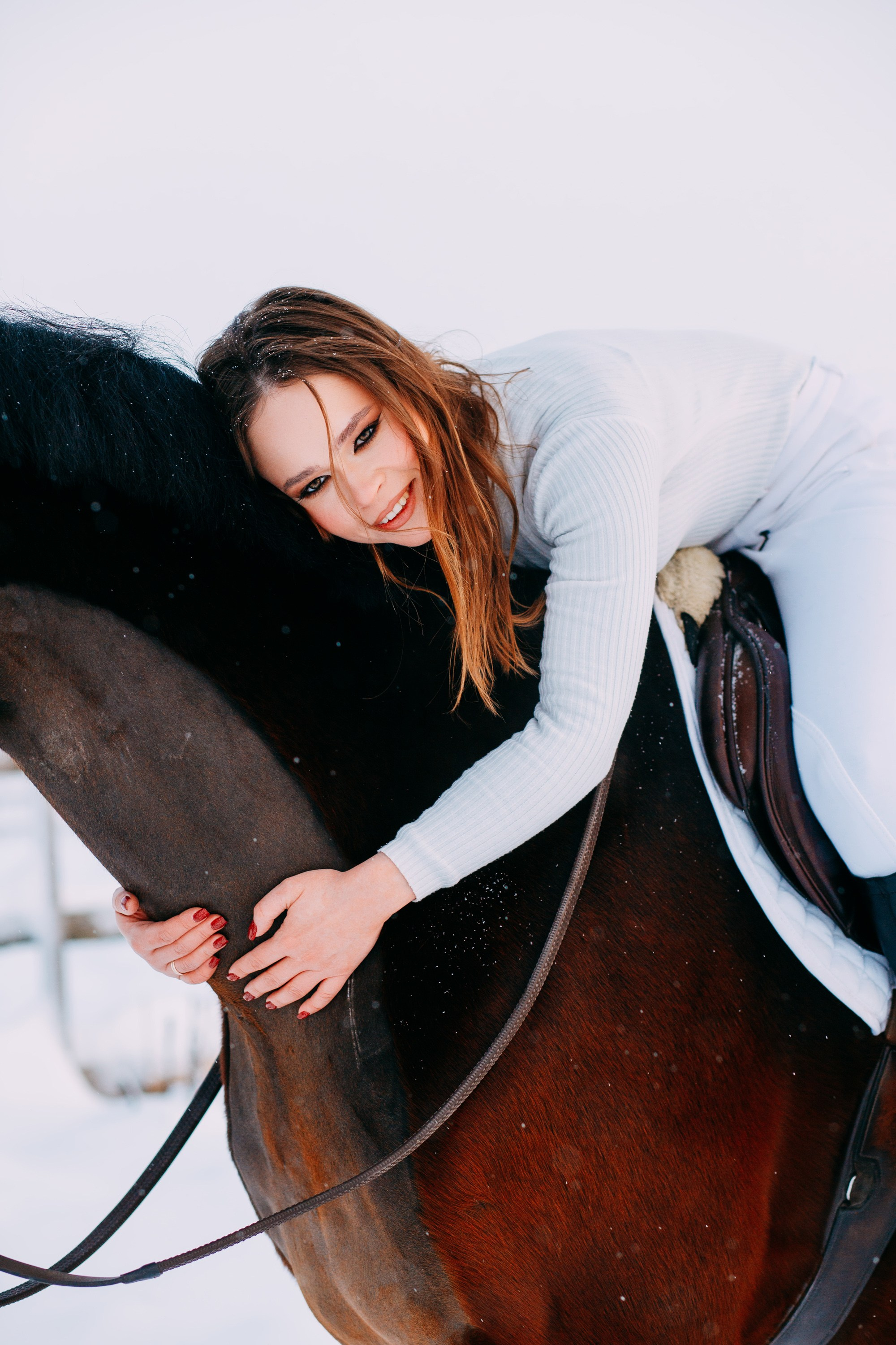 Зимняя фотосессия с лошадкой. Фотограф в Санкт-Петербурге Alina Film