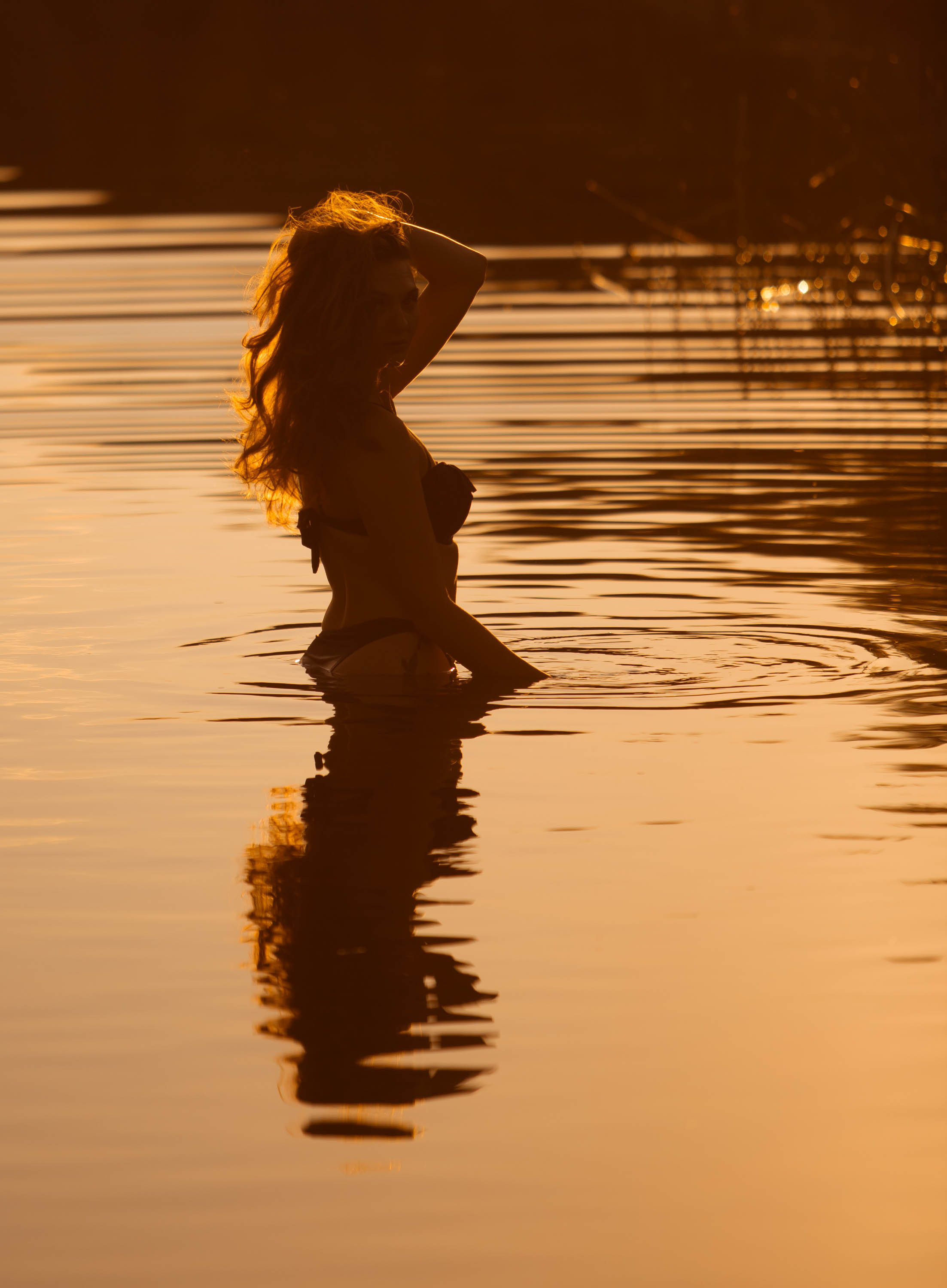 Закат на прекрасном озере. Фотограф — художник в Москве Васильева Юлия