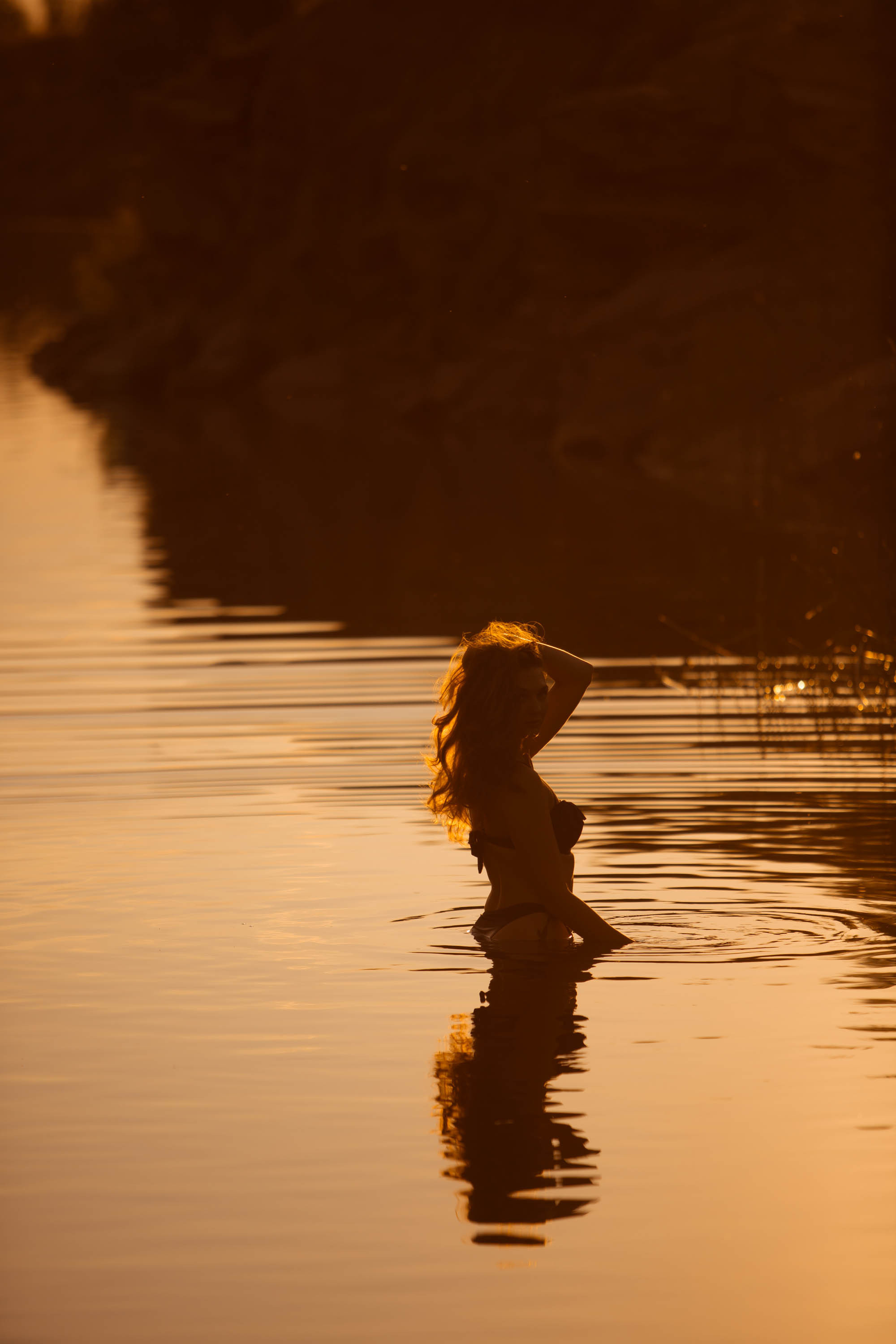 Закат на прекрасном озере. Фотограф — художник в Москве Васильева Юлия