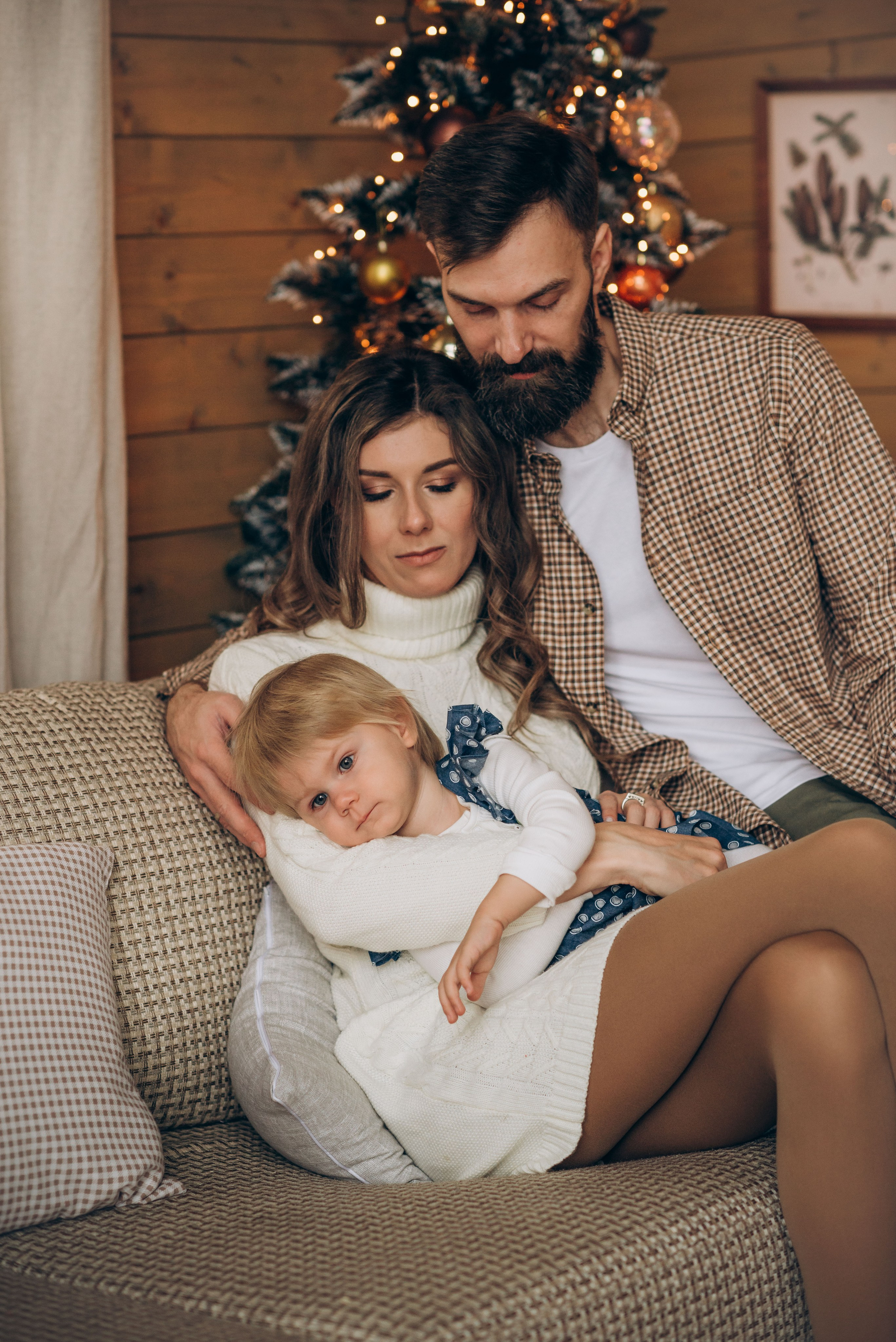 Семейная новогодняя фотосессия в студии. Семейный фотограф в Домодедово и Москве Елена Пичугина