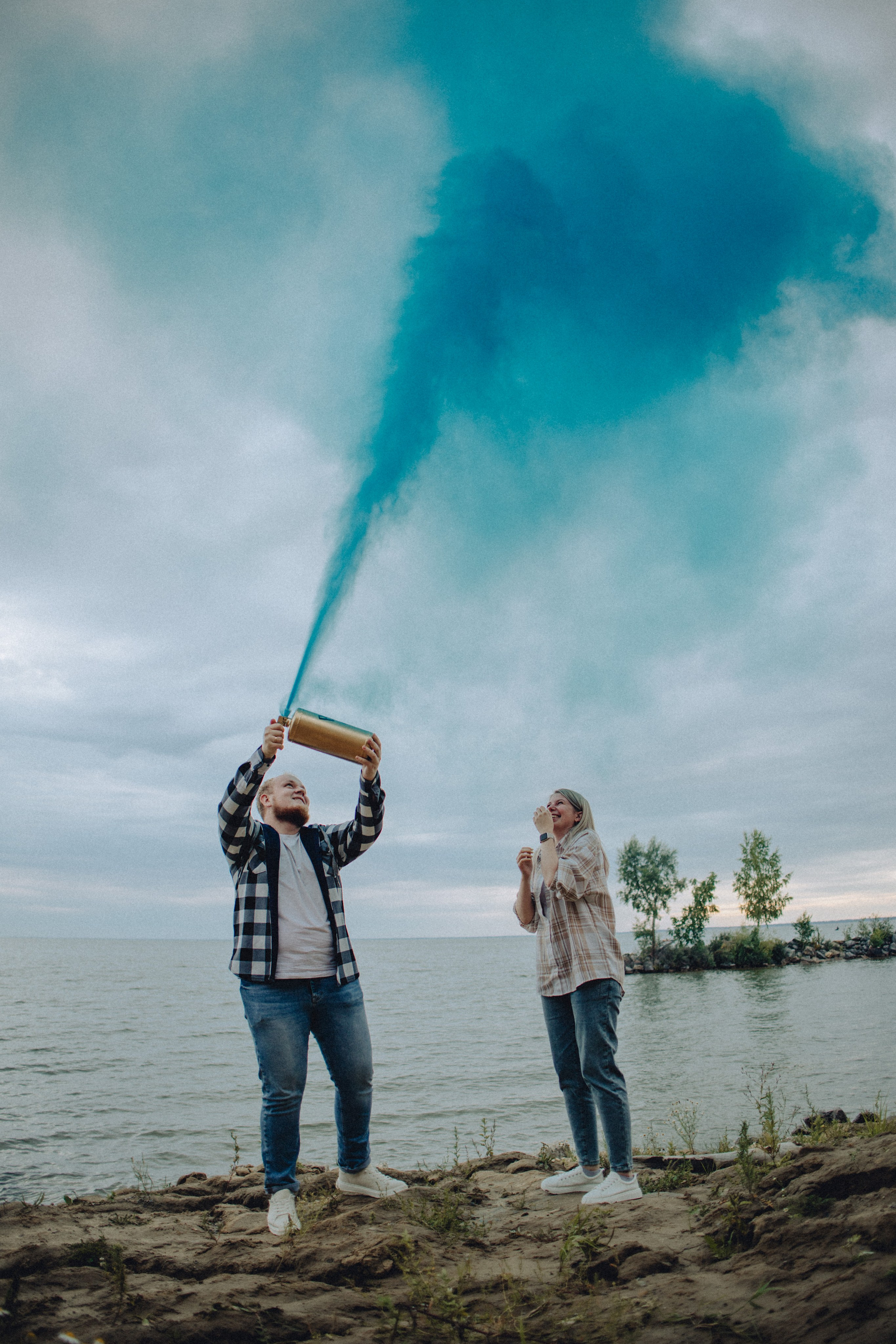Для Ники | гендер-пати на берегу 🩷💙. Портретный фотограф в Новосибирске