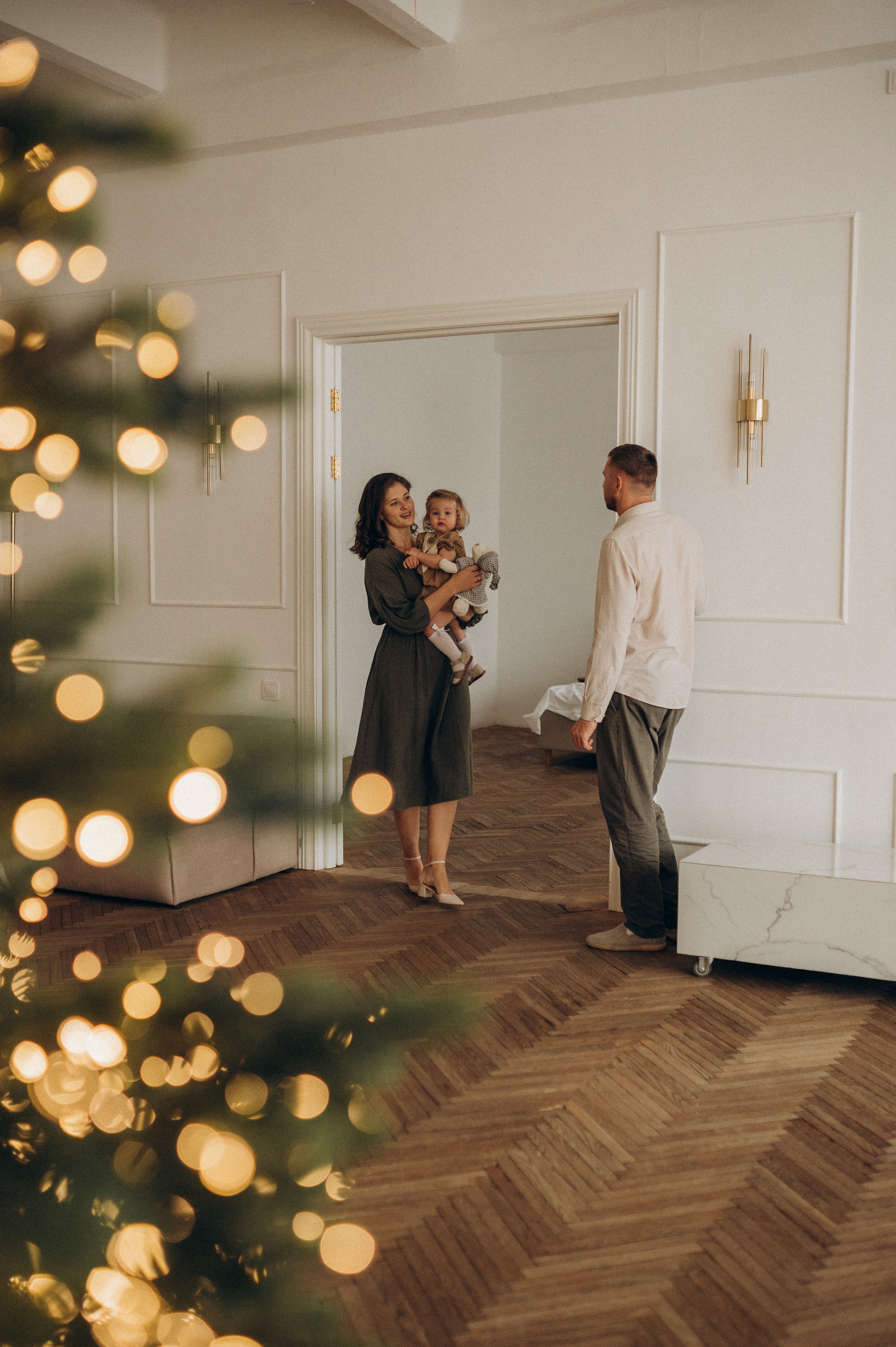 Семейная новогодняя фотосессия в студии. Семейный фотограф в Домодедово и Москве Елена Пичугина