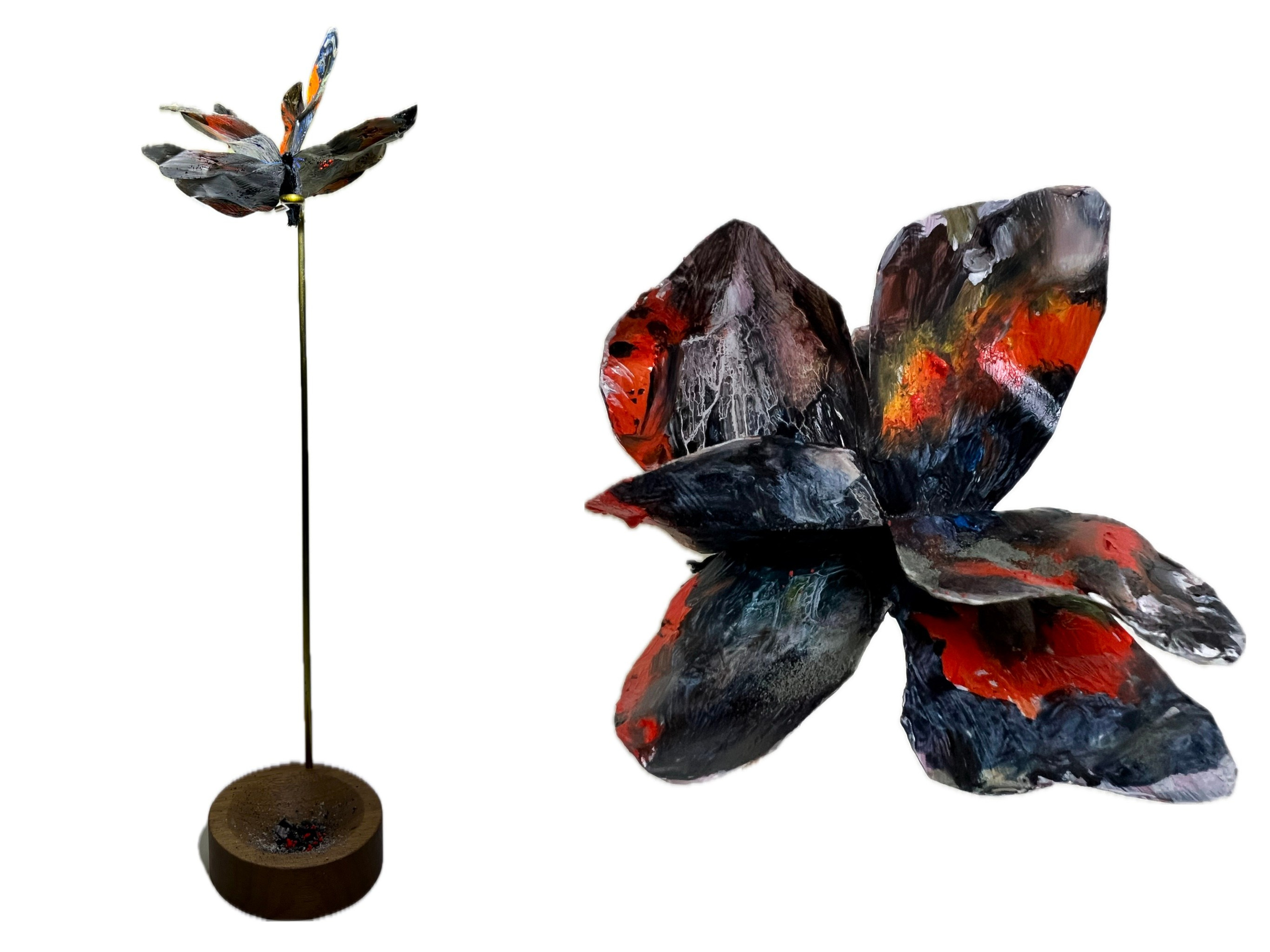 Butterfly, 2025. Metal, Fabric, oil, 30x12x12 cm