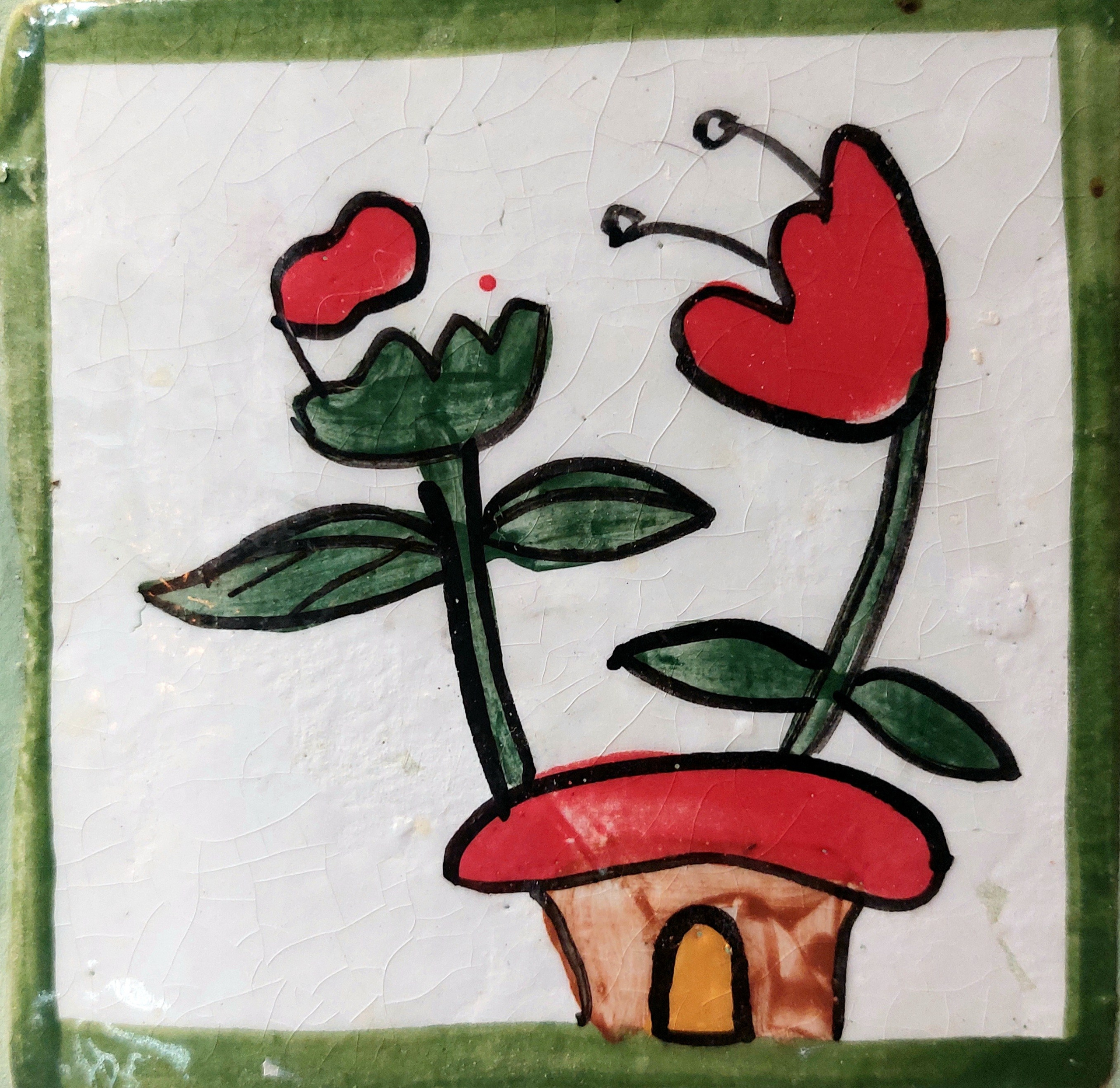 Много плиток-цветочков. Керамика с историей. Елена Рогалёва