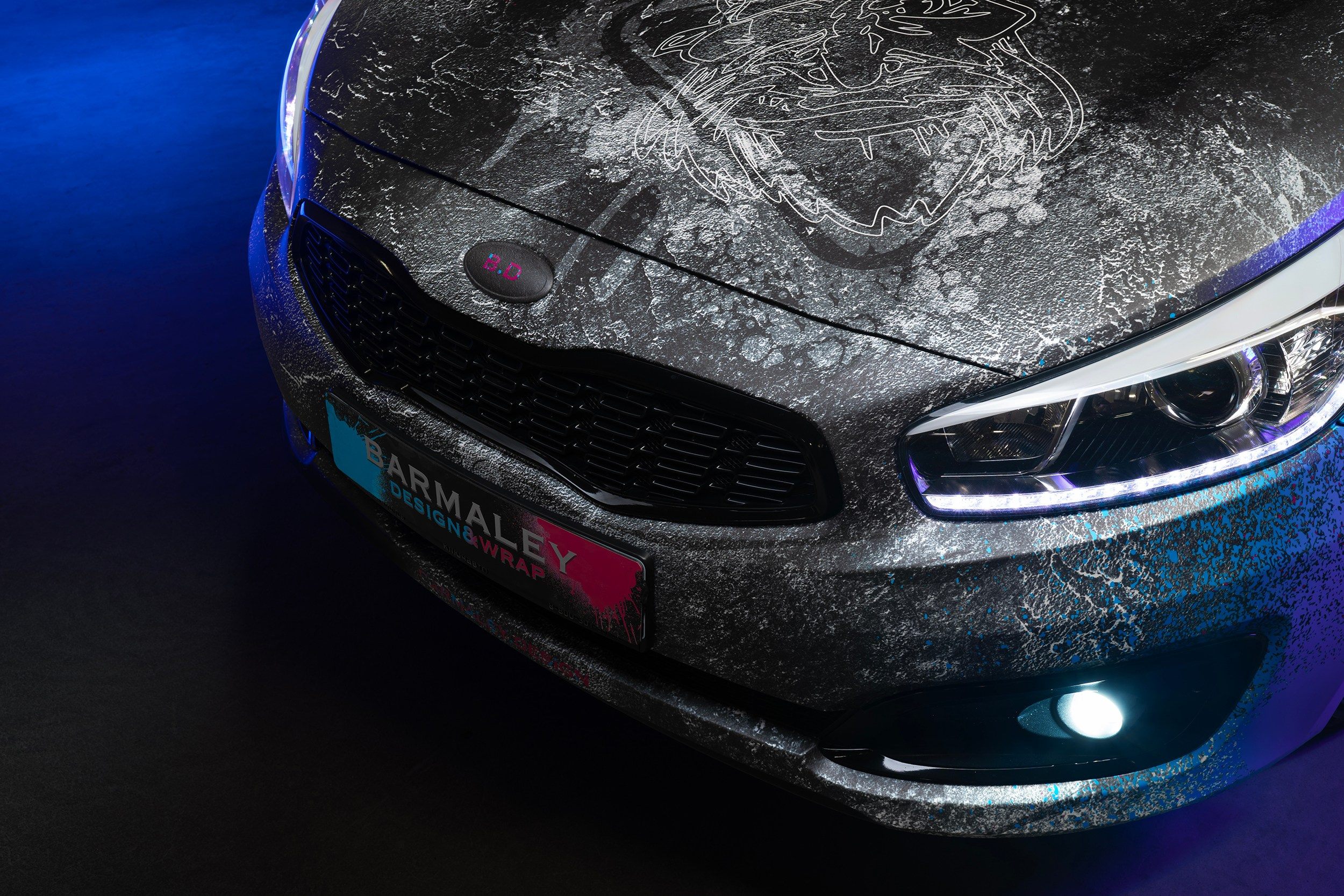 Винилография на Kia Ceed II. Студия дизайна и оклейки авто Barmaley Design