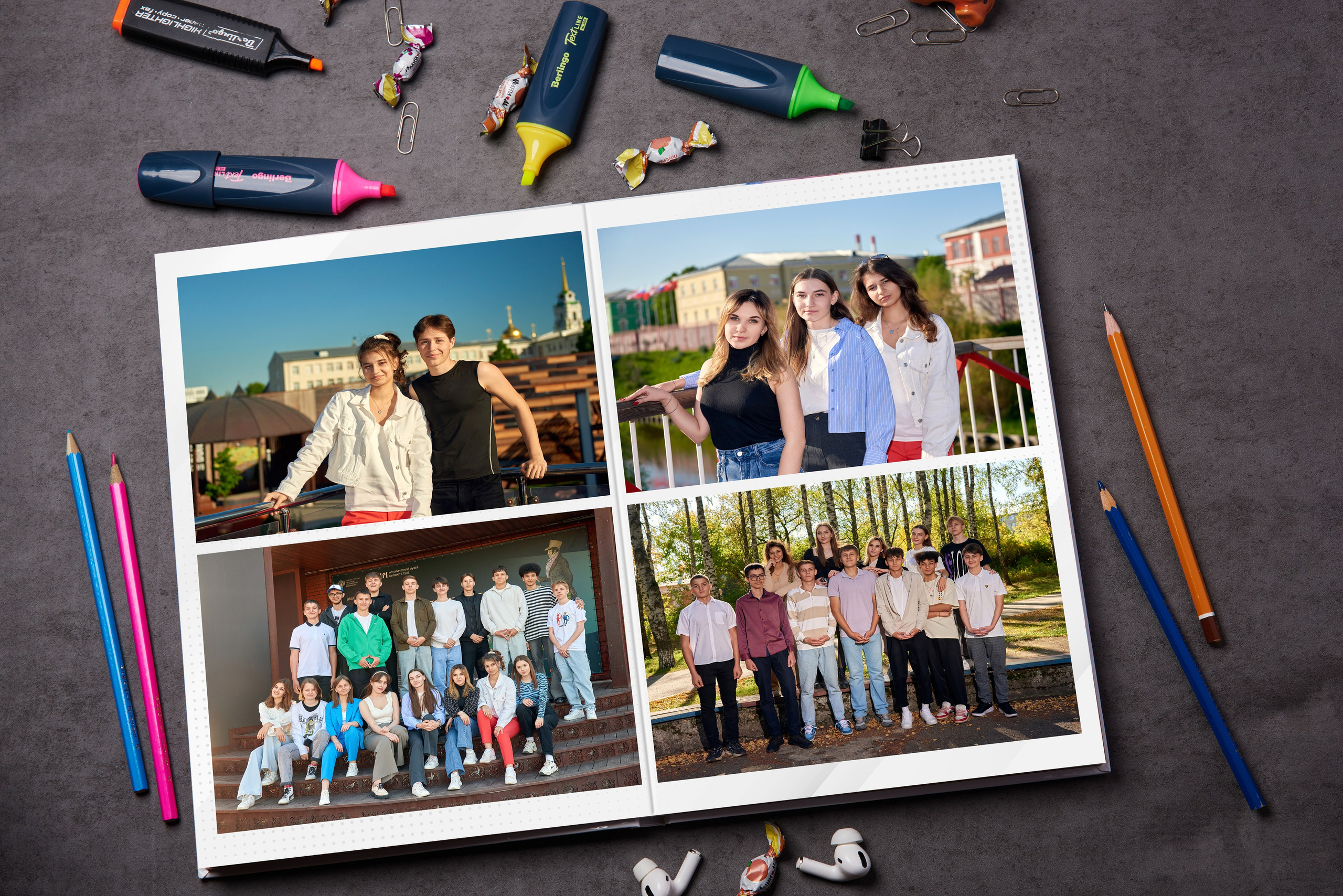 Персональные альбомы на жестких страницах (layflat). Школьный фотограф в Туле Владимир Греков. Выпускные альбомы