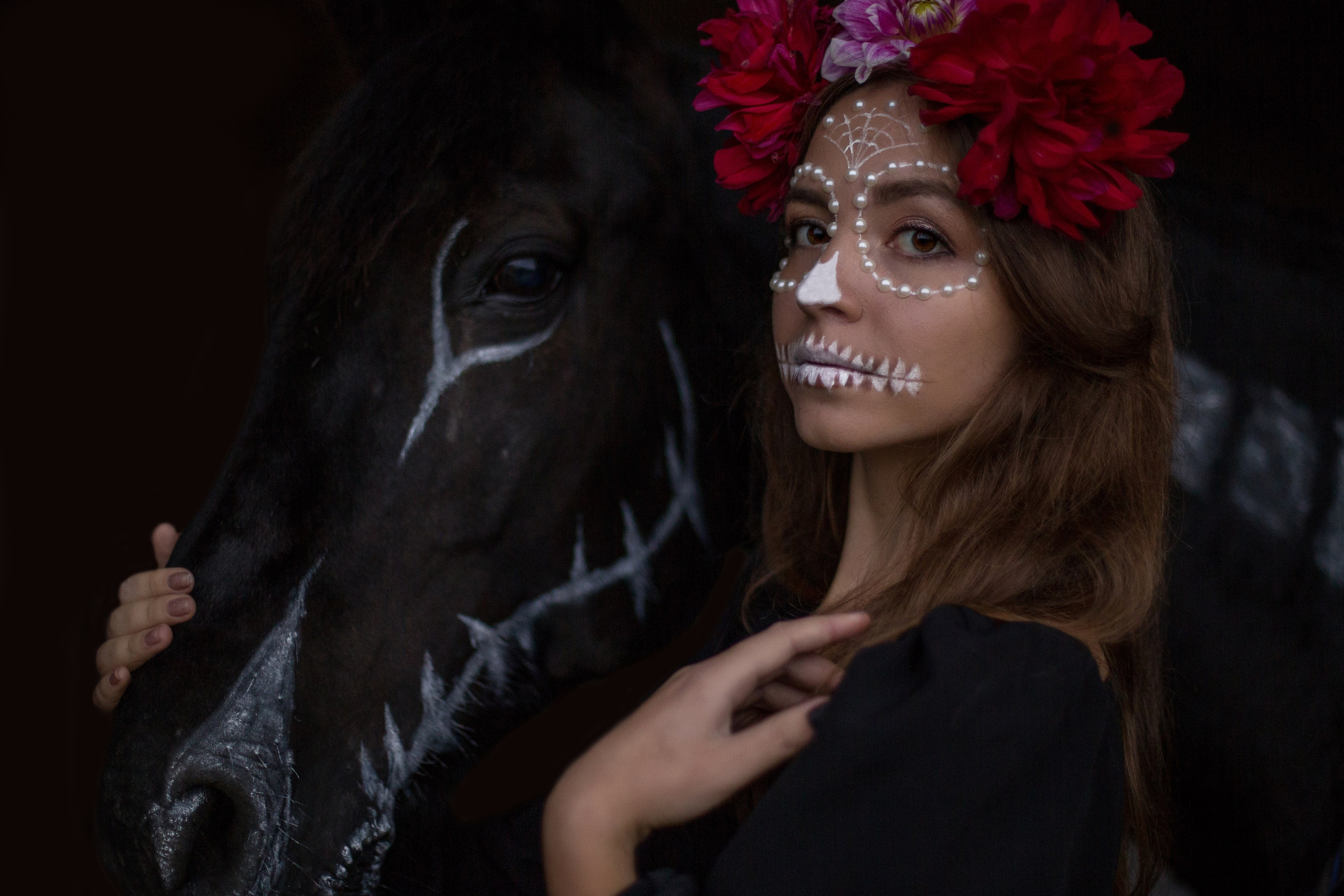 Хэллоуин фотосессия с лошадью