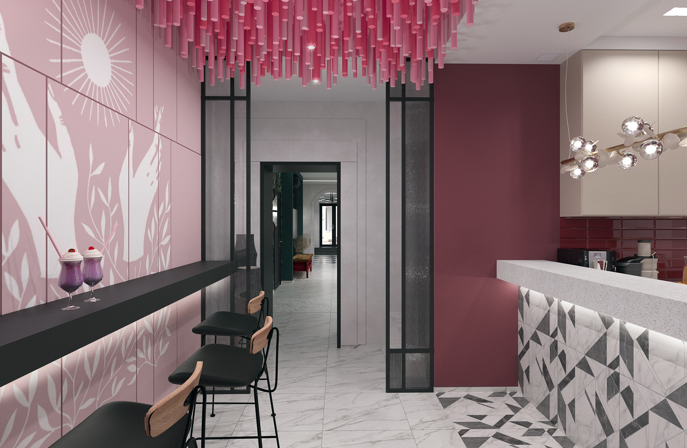 Спа салон Samsara 1этаж. Дизайн интерьеров Краснодар