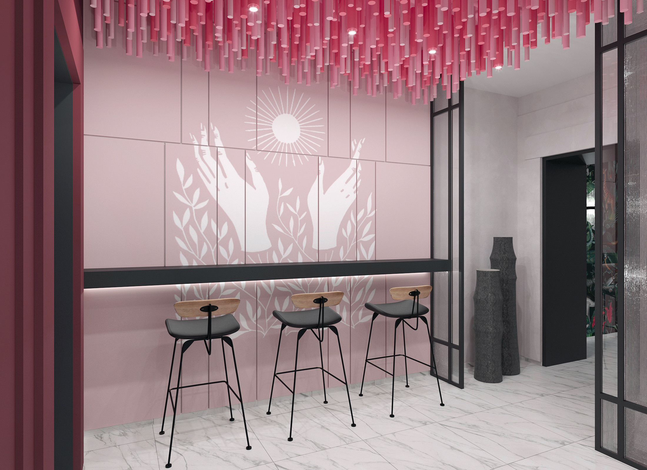 Спа салон Samsara 1этаж. Дизайн интерьеров Краснодар