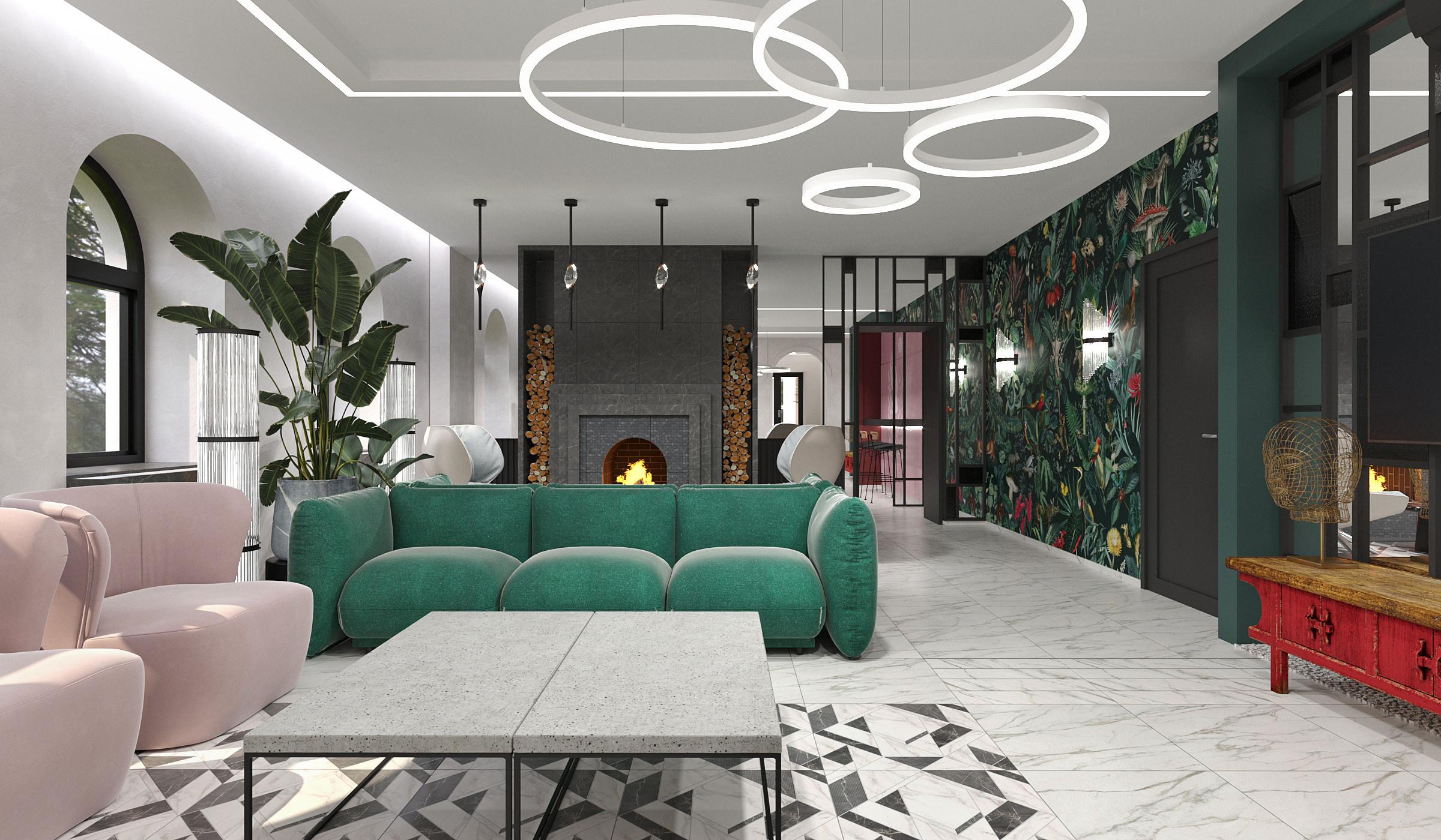 Спа салон Samsara 1этаж. Дизайн интерьеров Краснодар