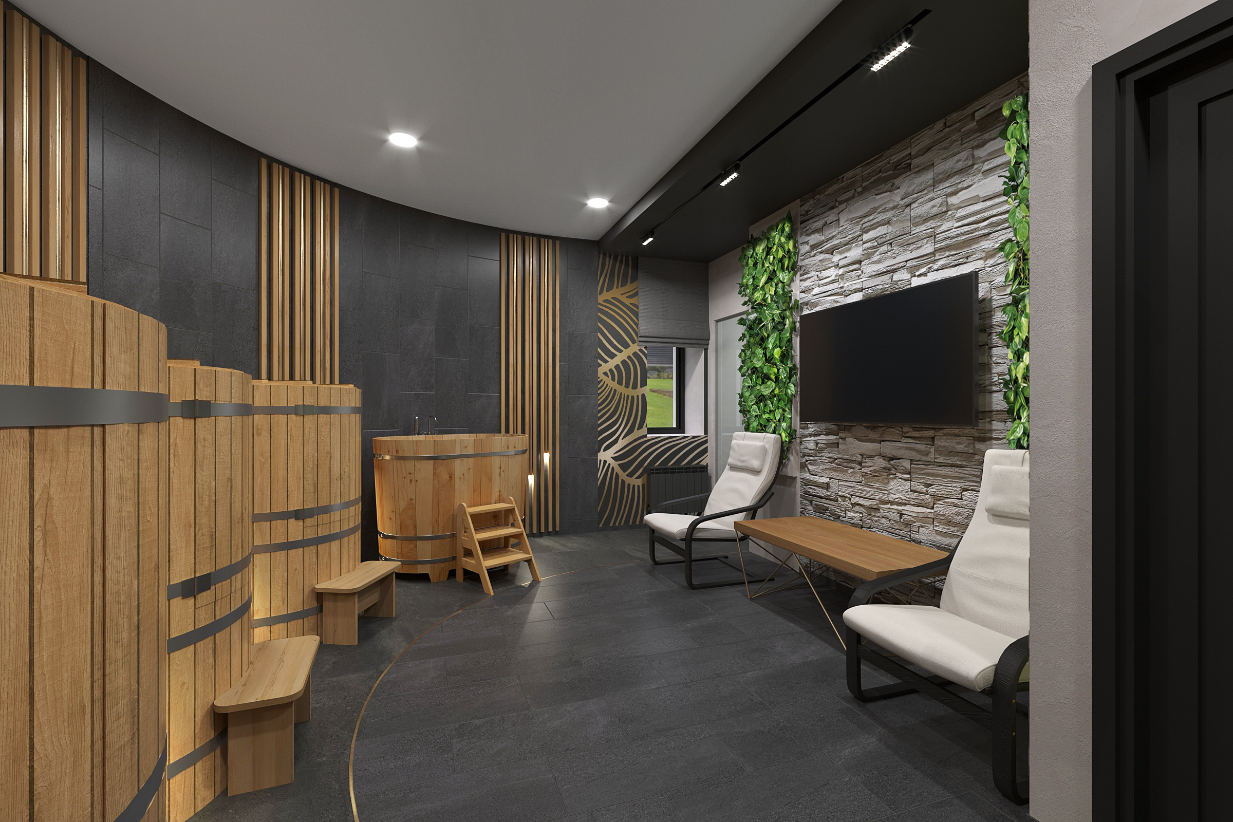 Спа салон Samsara 1этаж. Дизайн интерьеров Краснодар