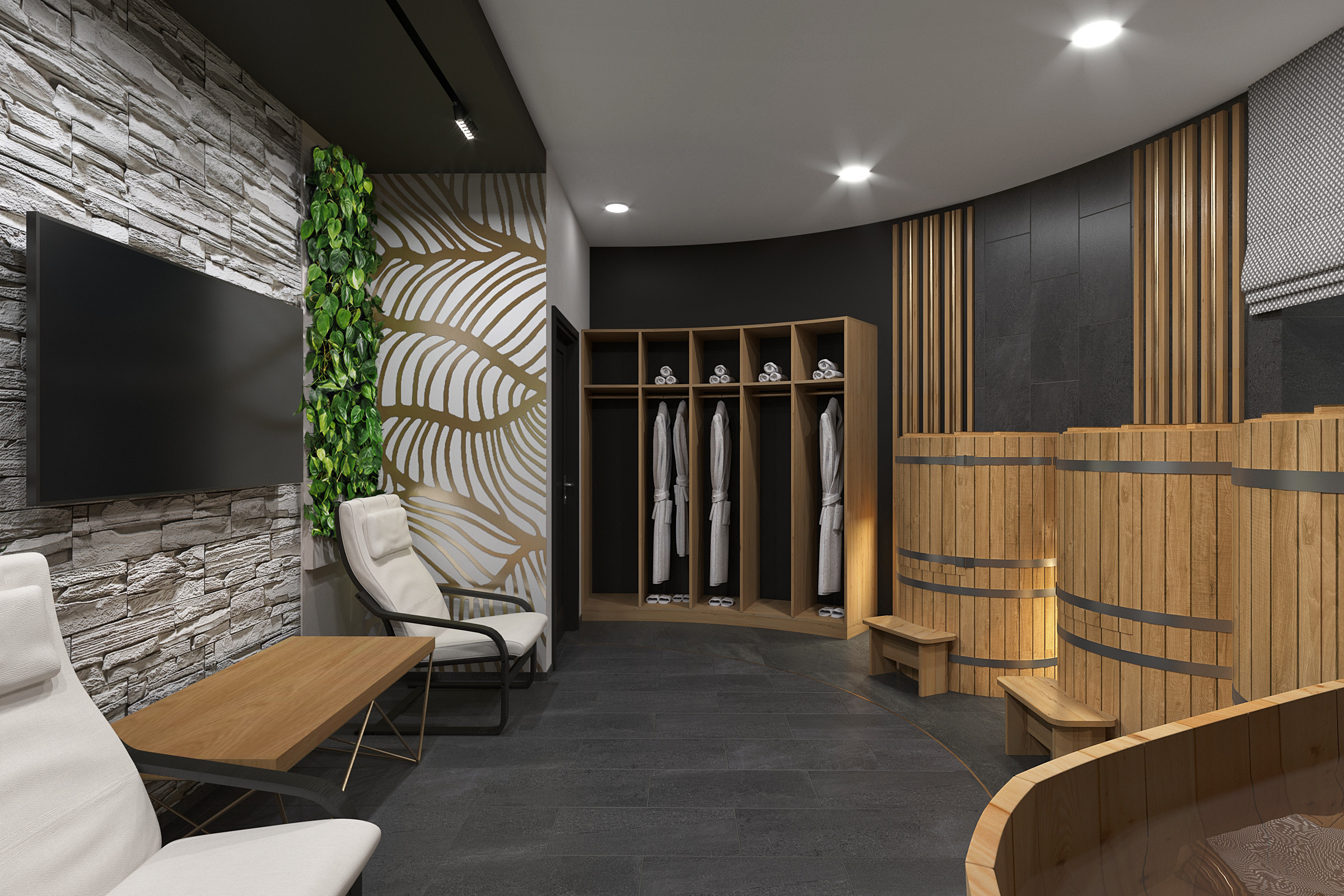 Спа салон Samsara 1этаж. Дизайн интерьеров Краснодар