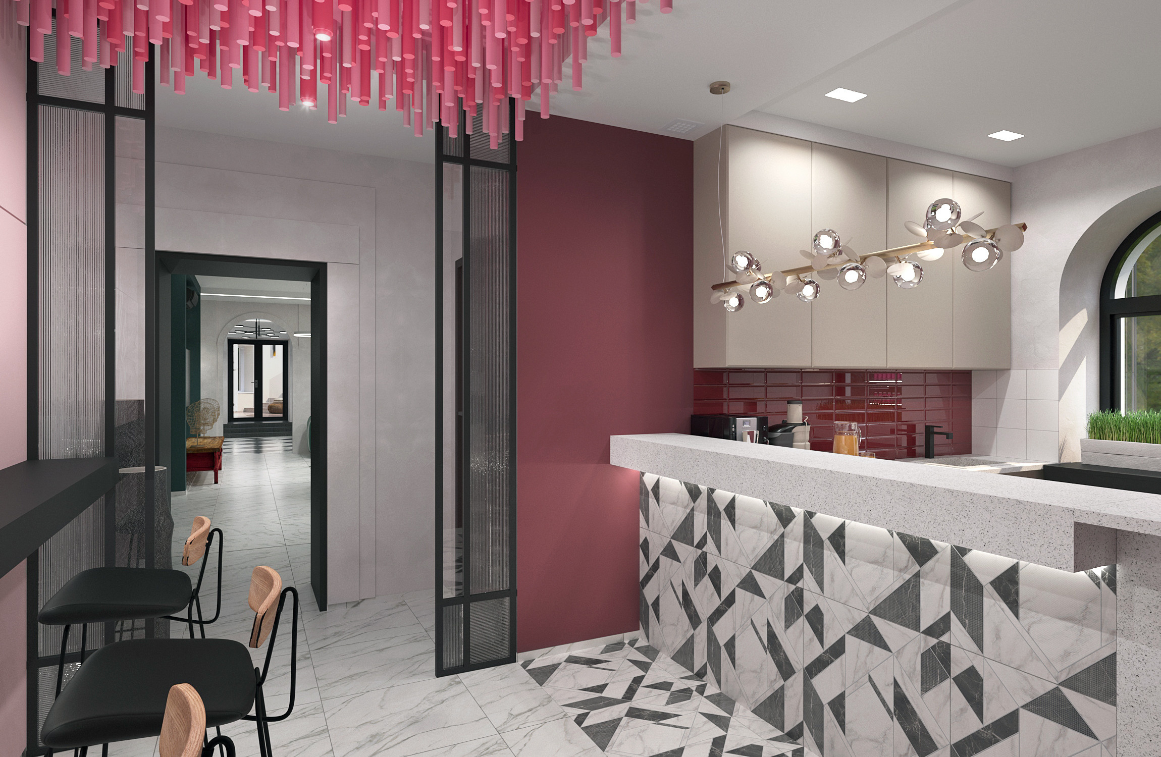 Спа салон Samsara 1этаж. Дизайн интерьеров Краснодар