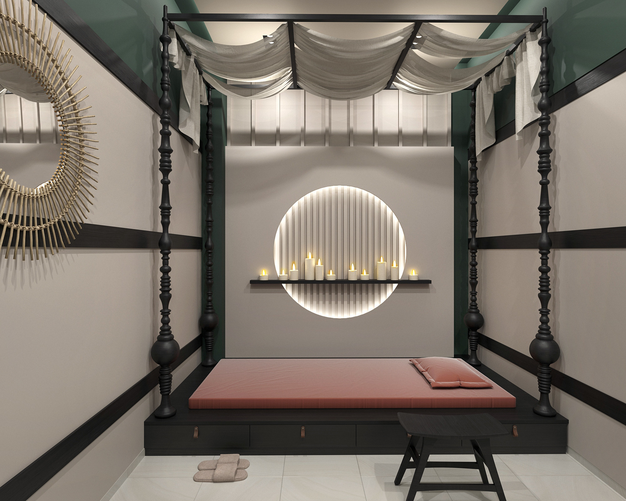 Спа салон Samsara 2этаж. Дизайн интерьеров Краснодар