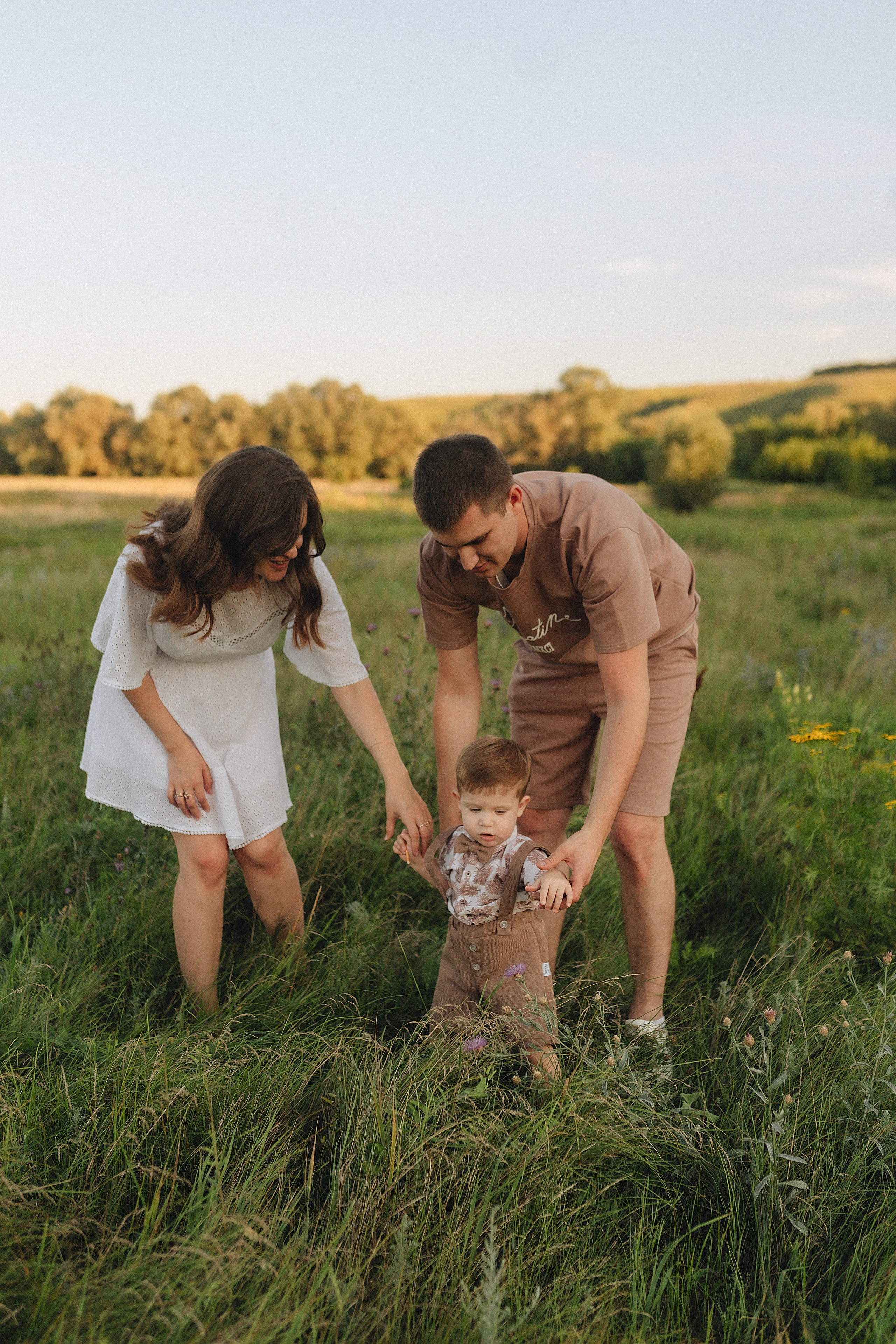 Светлана, Сергей и Женя | Семейная съемка на закате. Фотограф Карина Шмулёва. Воронеж и область