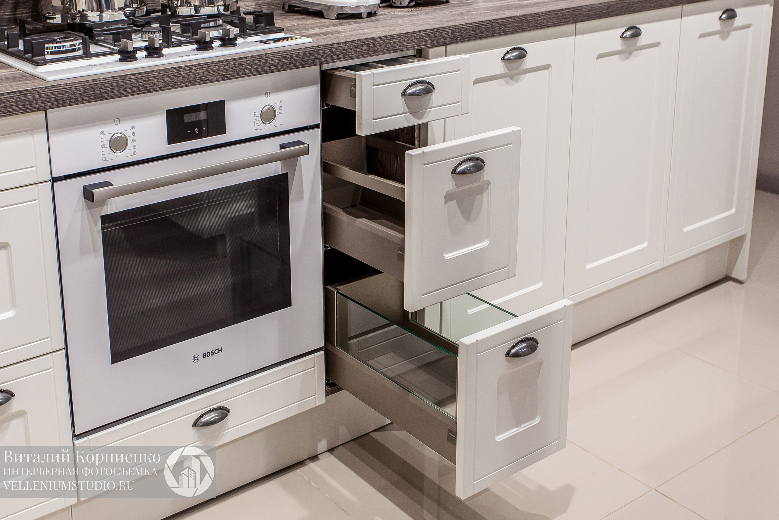 Фотосъемка салона кухонной мебели Мария в Краснодаре. Интерьерный фотограф Краснодар: профессионально по доступным ценам