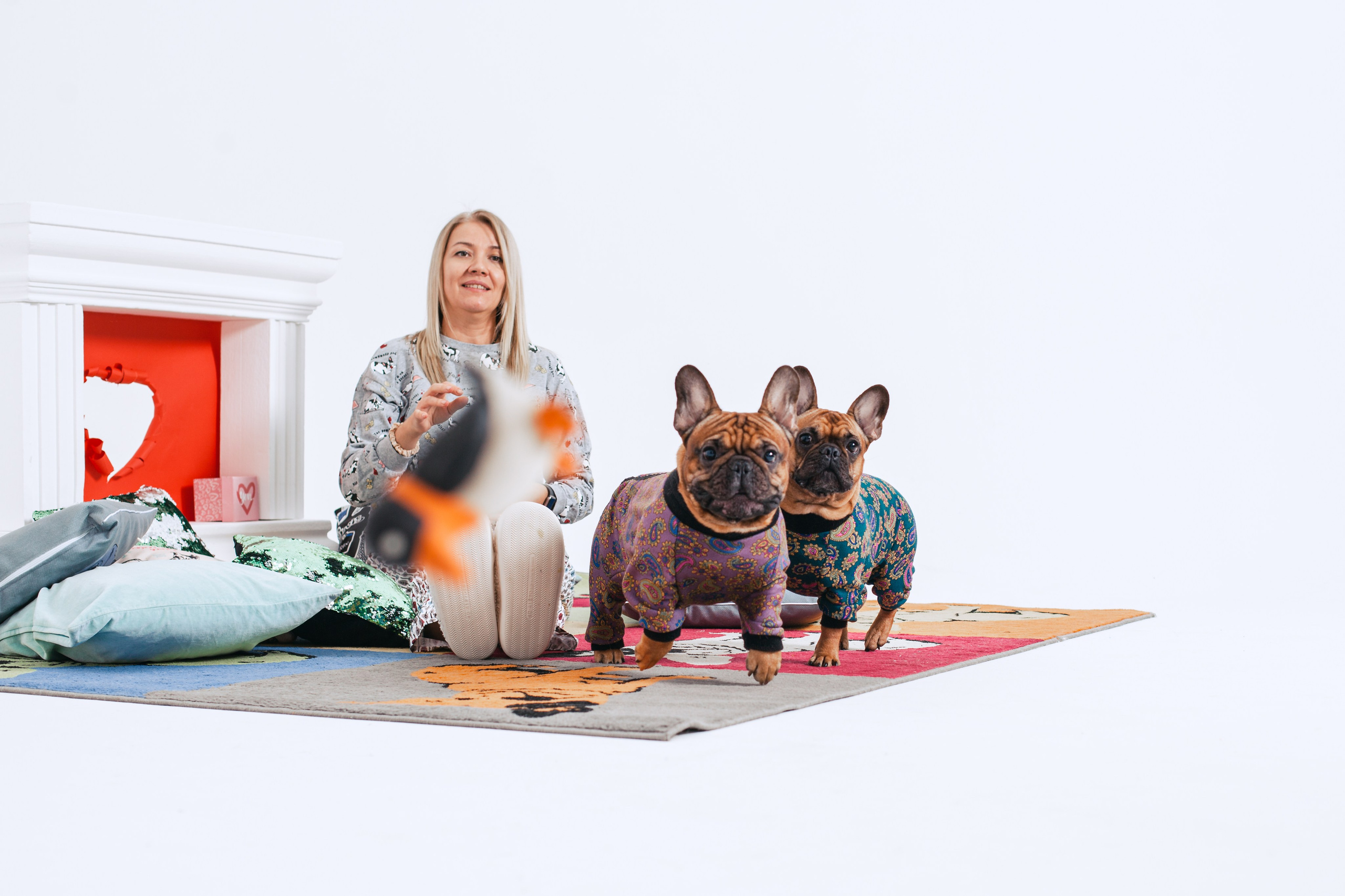 Пижамная вечеринка французских бульдогов и их хозяев. Фотограф-анималист Татьяна Степанова