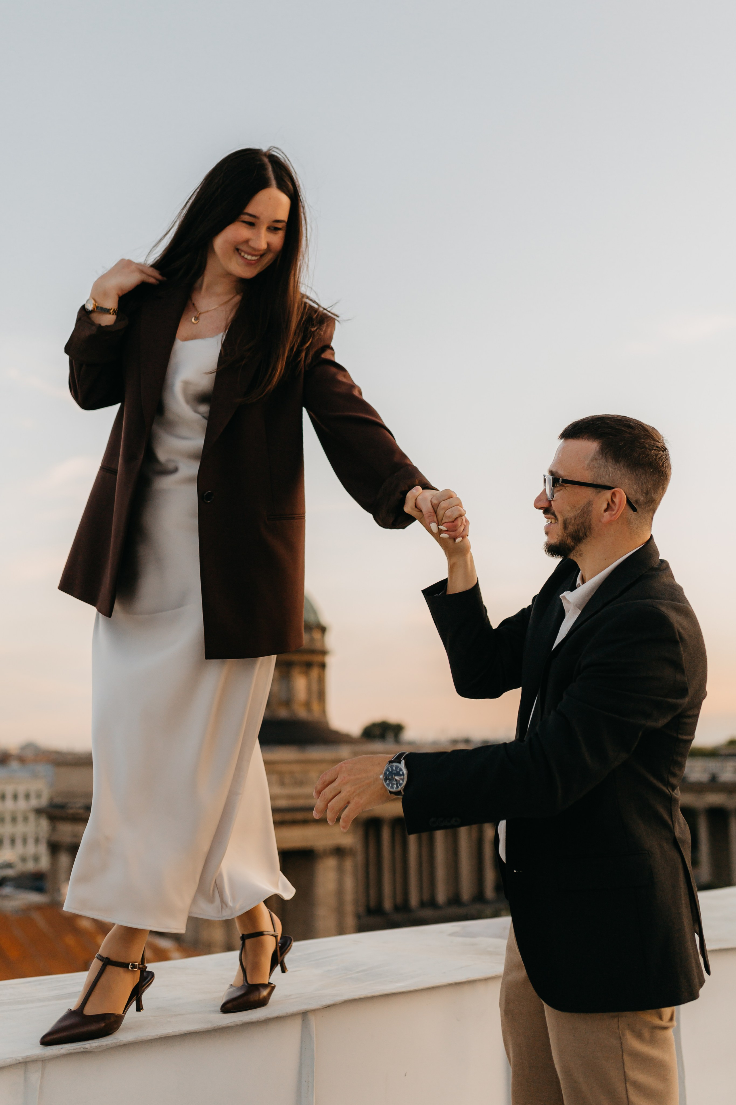 LoveStory на крышах Питера. Фотограф Санкт-Петербург Князева Елизавета