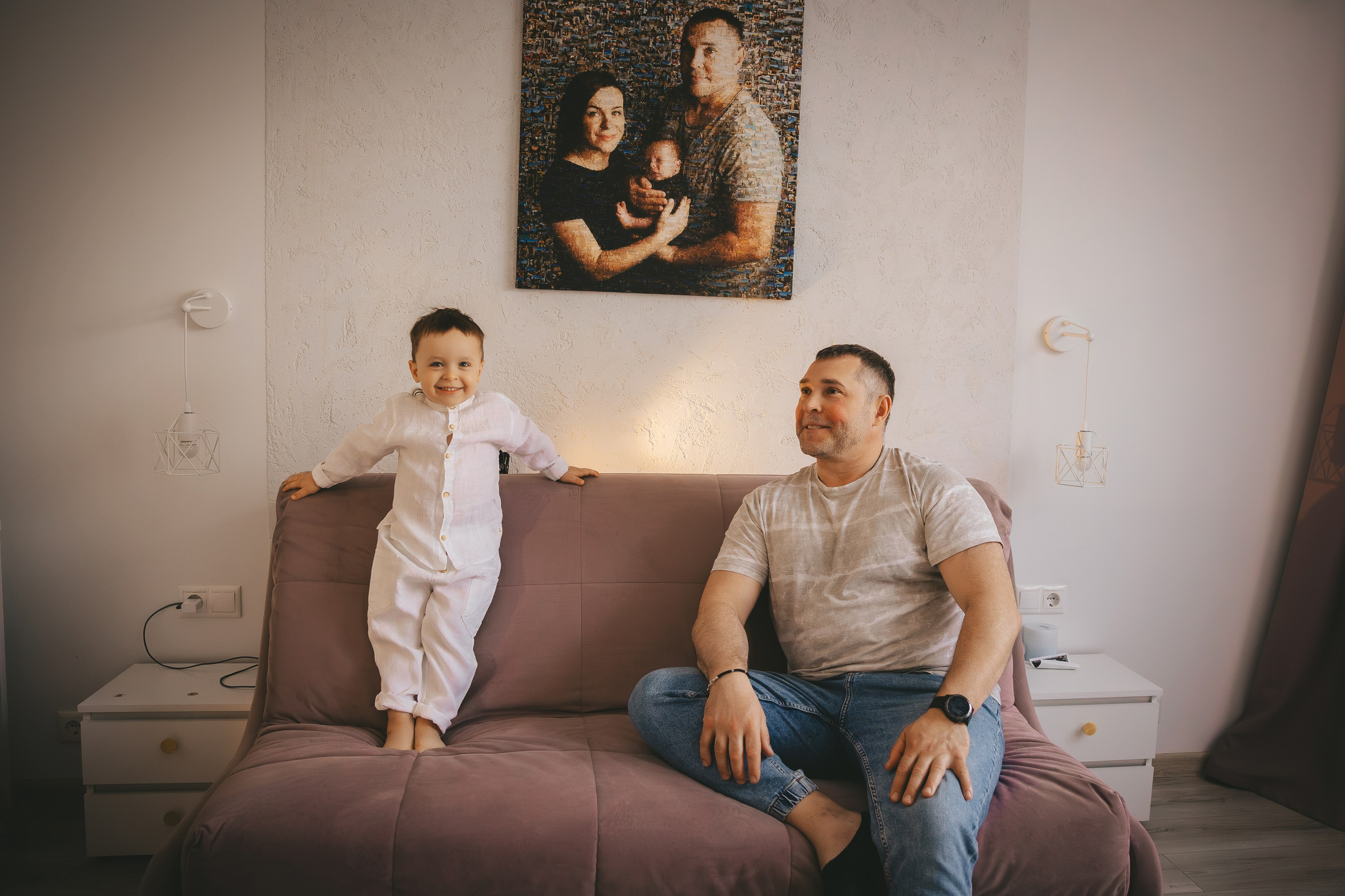 Фотосессия беременности дома с семьей. Семейный и женский фотограф в Москве Надежда Воробьева