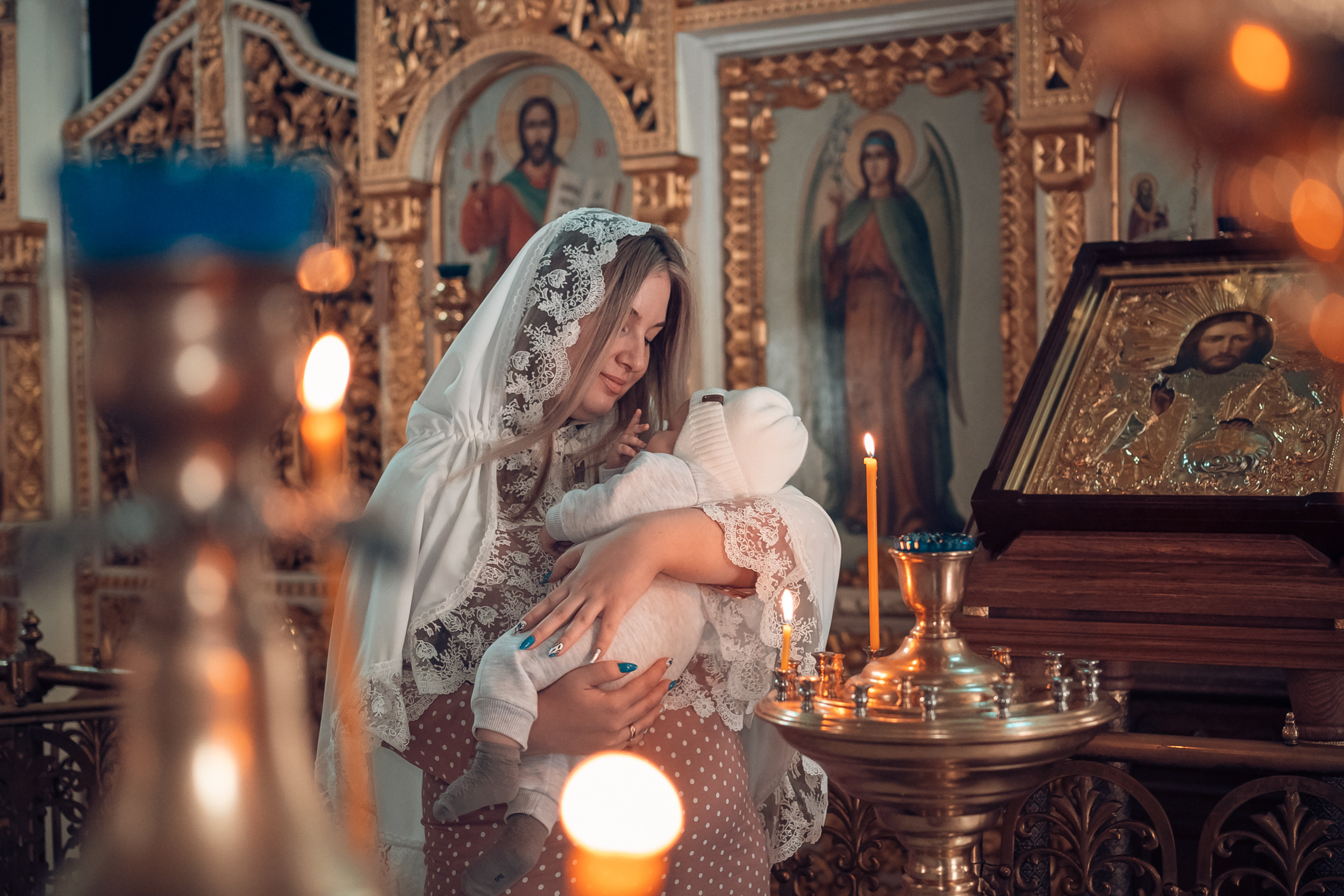 Крещение в церкви Всех Скорбящих радости г. Щекино. Церковный фотограф Севастополь
