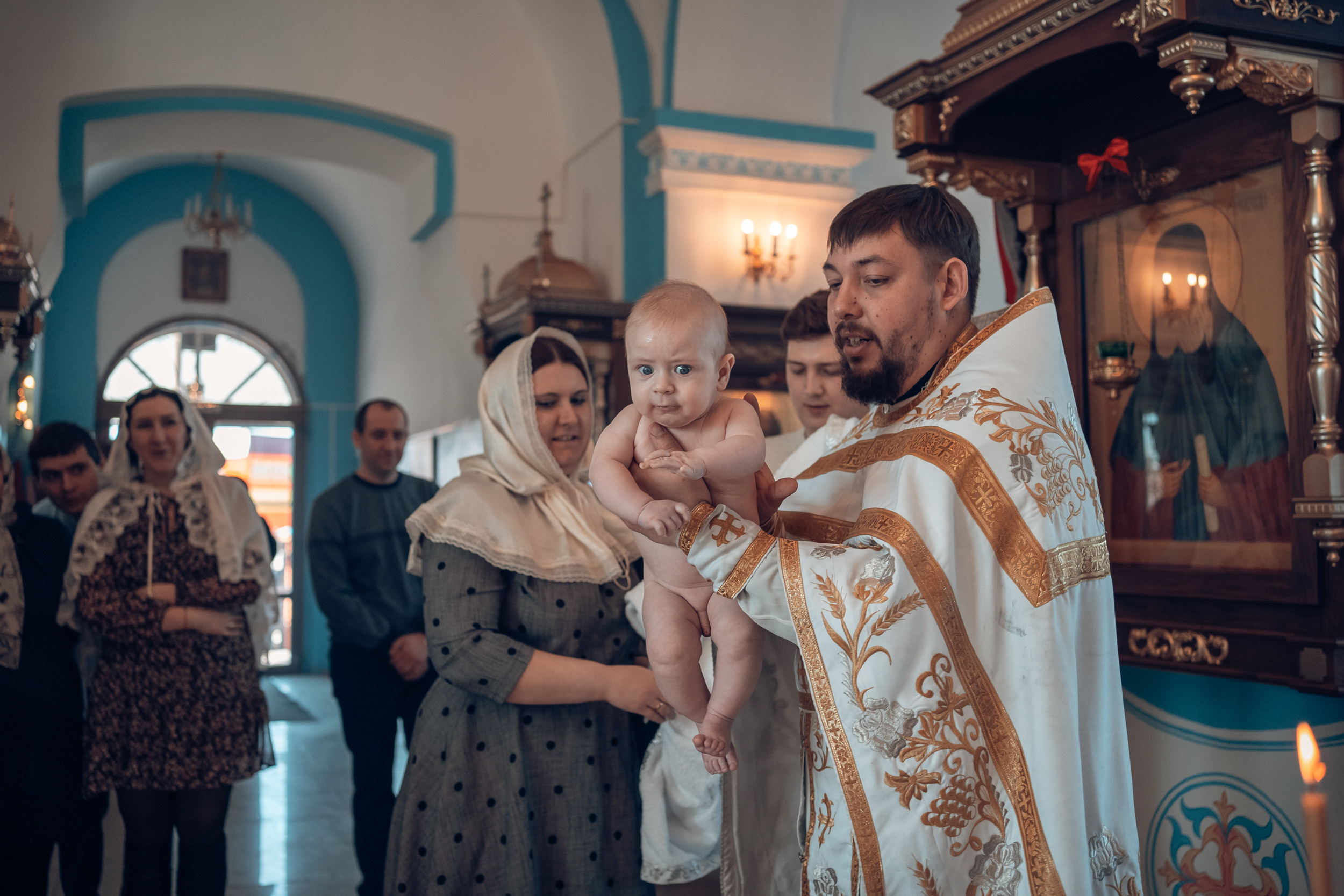 Крещение в Свято-Казанском храме с. Гремячее. Церковный фотограф Севастополь