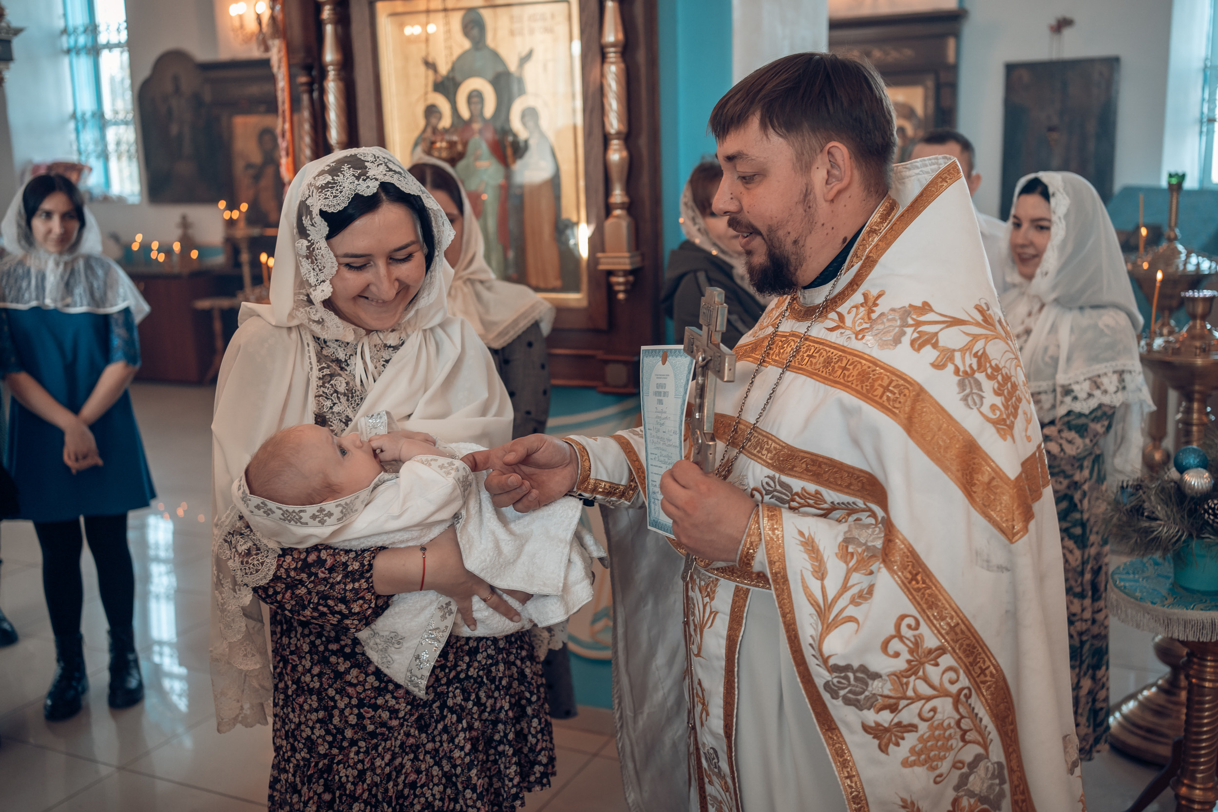 Крещение в Свято-Казанском храме с. Гремячее. Церковный фотограф Севастополь