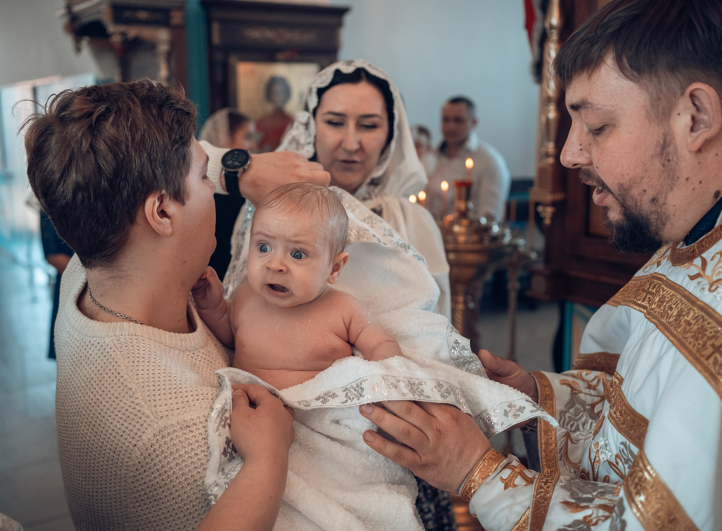 Крещение в Свято-Казанском храме с. Гремячее. Церковный фотограф Севастополь