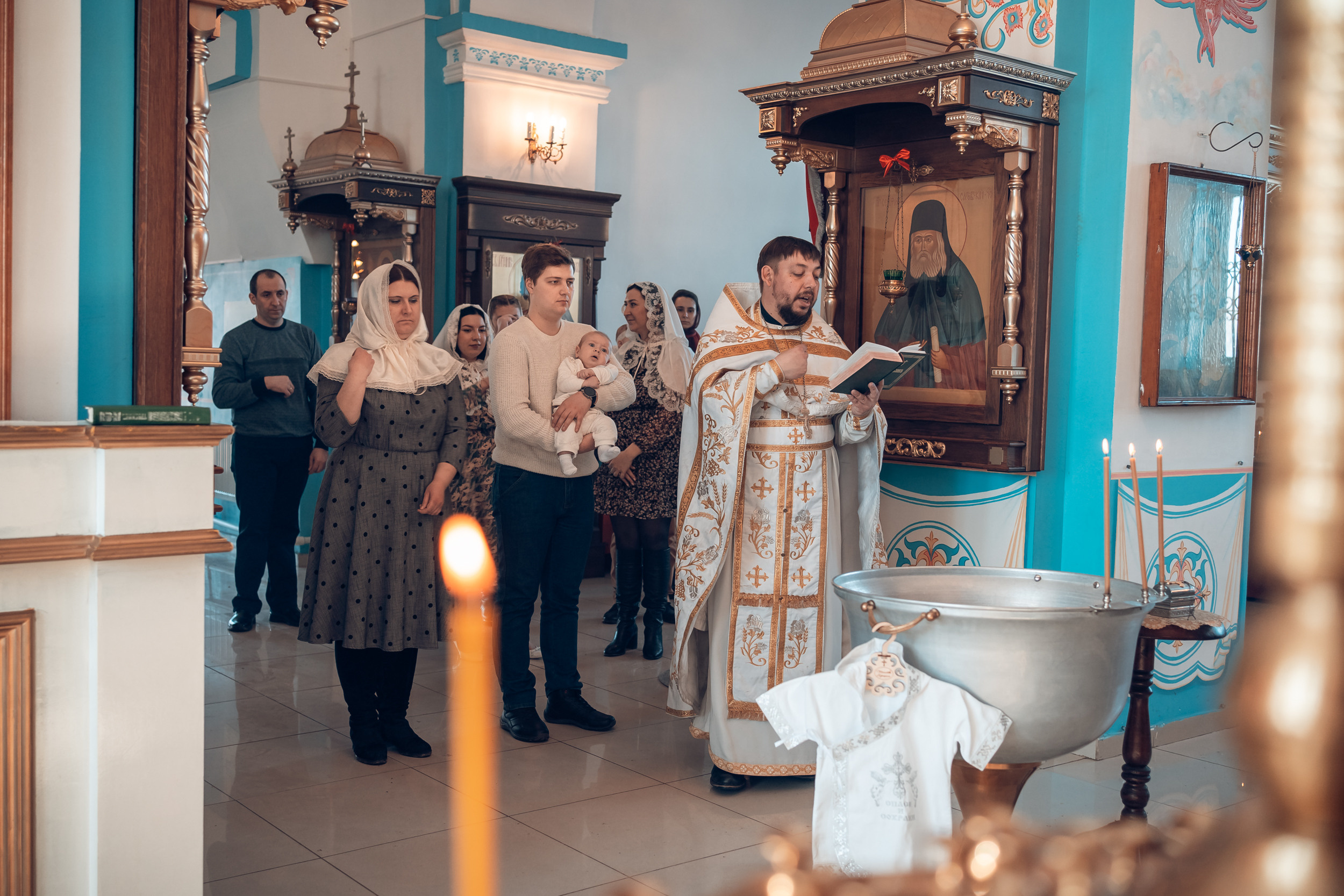 Крещение в Свято-Казанском храме с. Гремячее. Церковный фотограф Севастополь