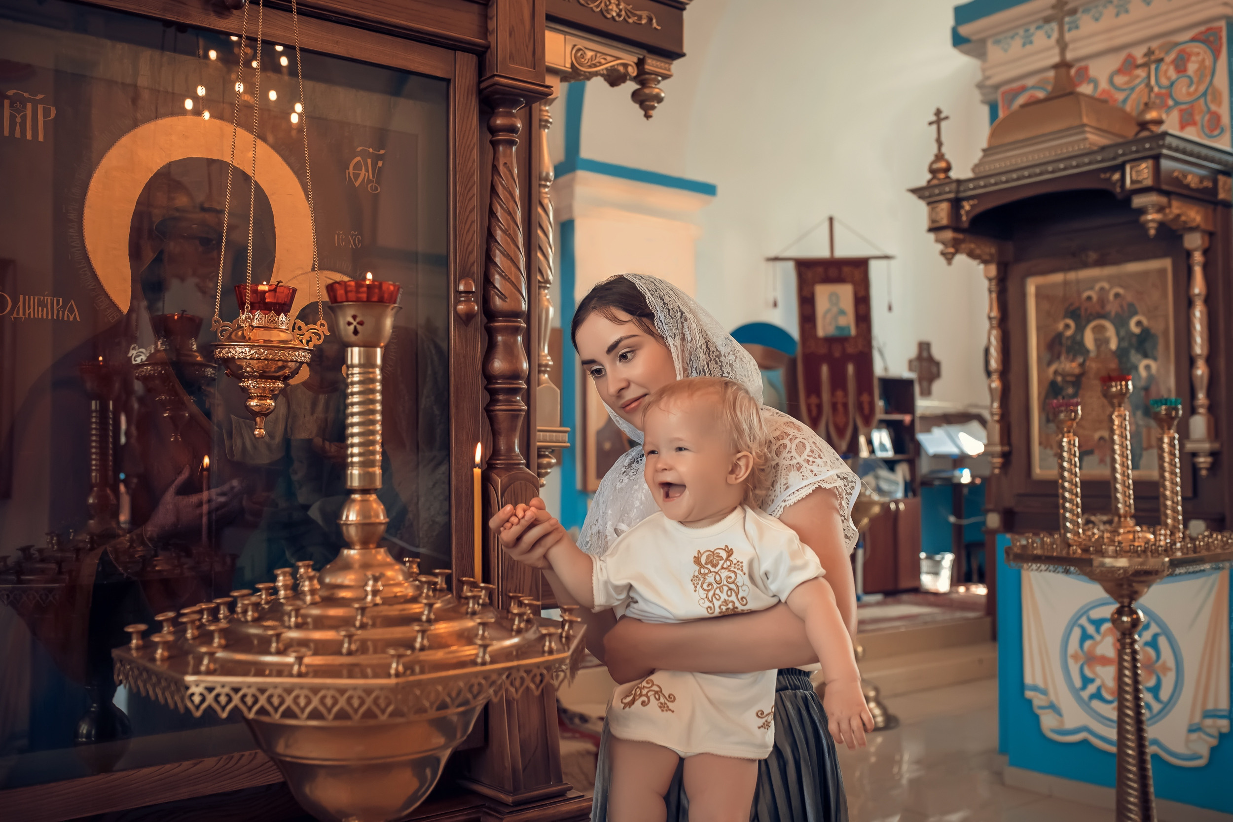 Крещение в Казанском храме с. Гремячее. Церковный фотограф Севастополь