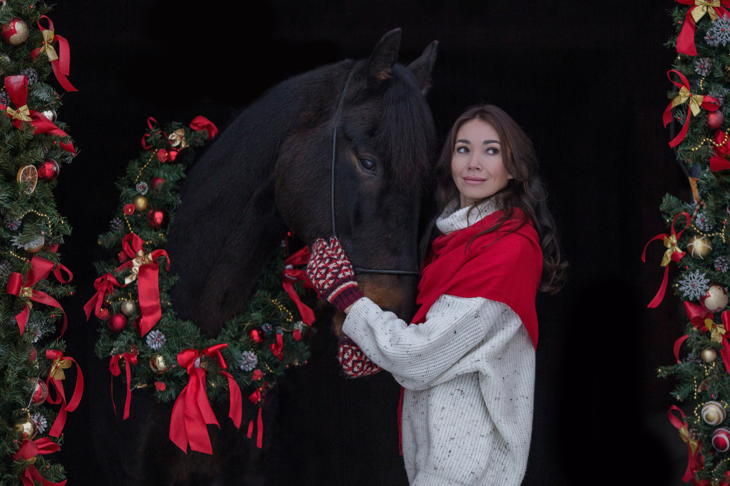 Новогодняя фотосессия с лошадью в Архангельске