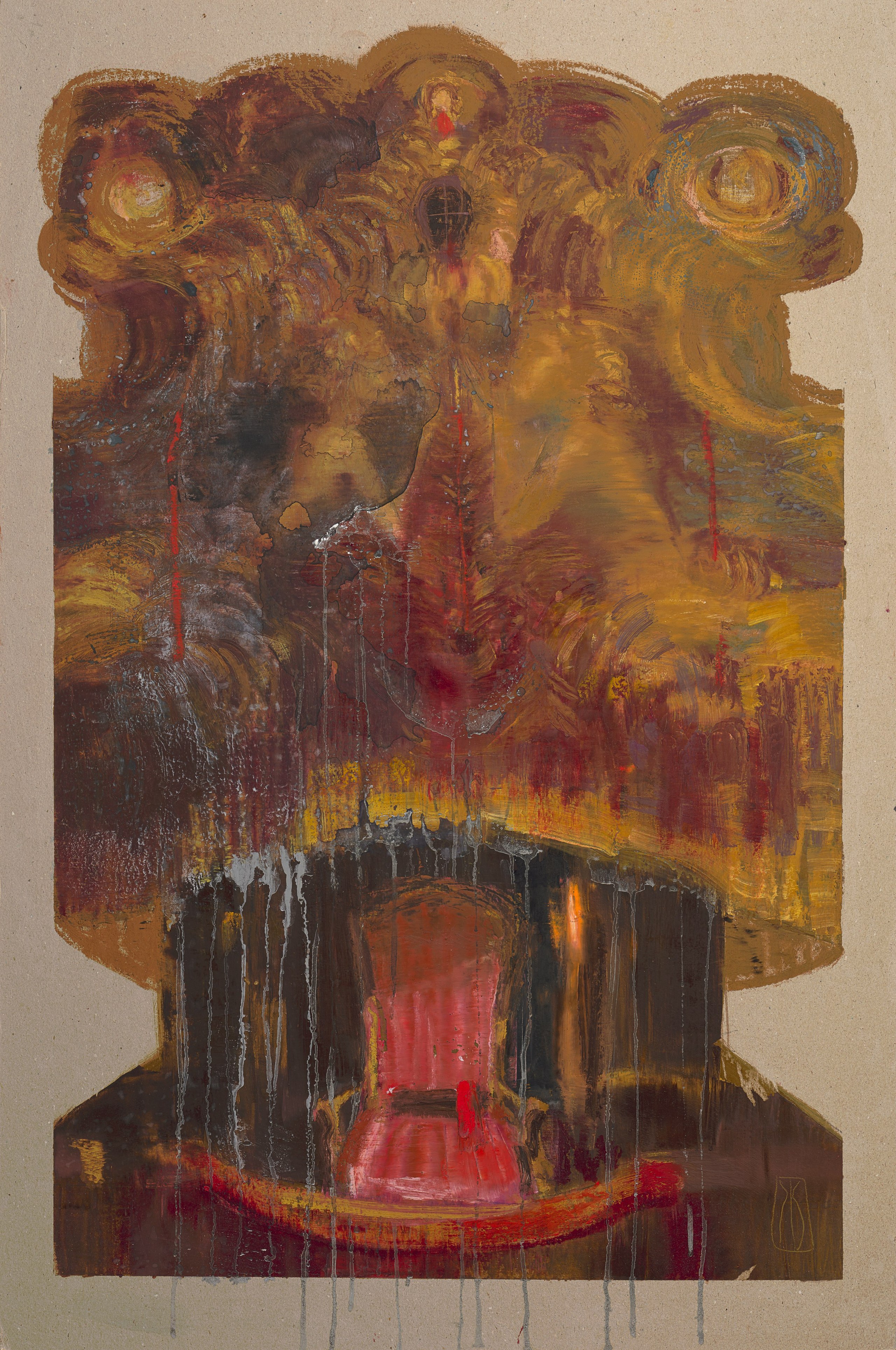 «Театр. Увертюра» - художник Лариса Блохина (картон, смешанная техника, 119x79, 2024)