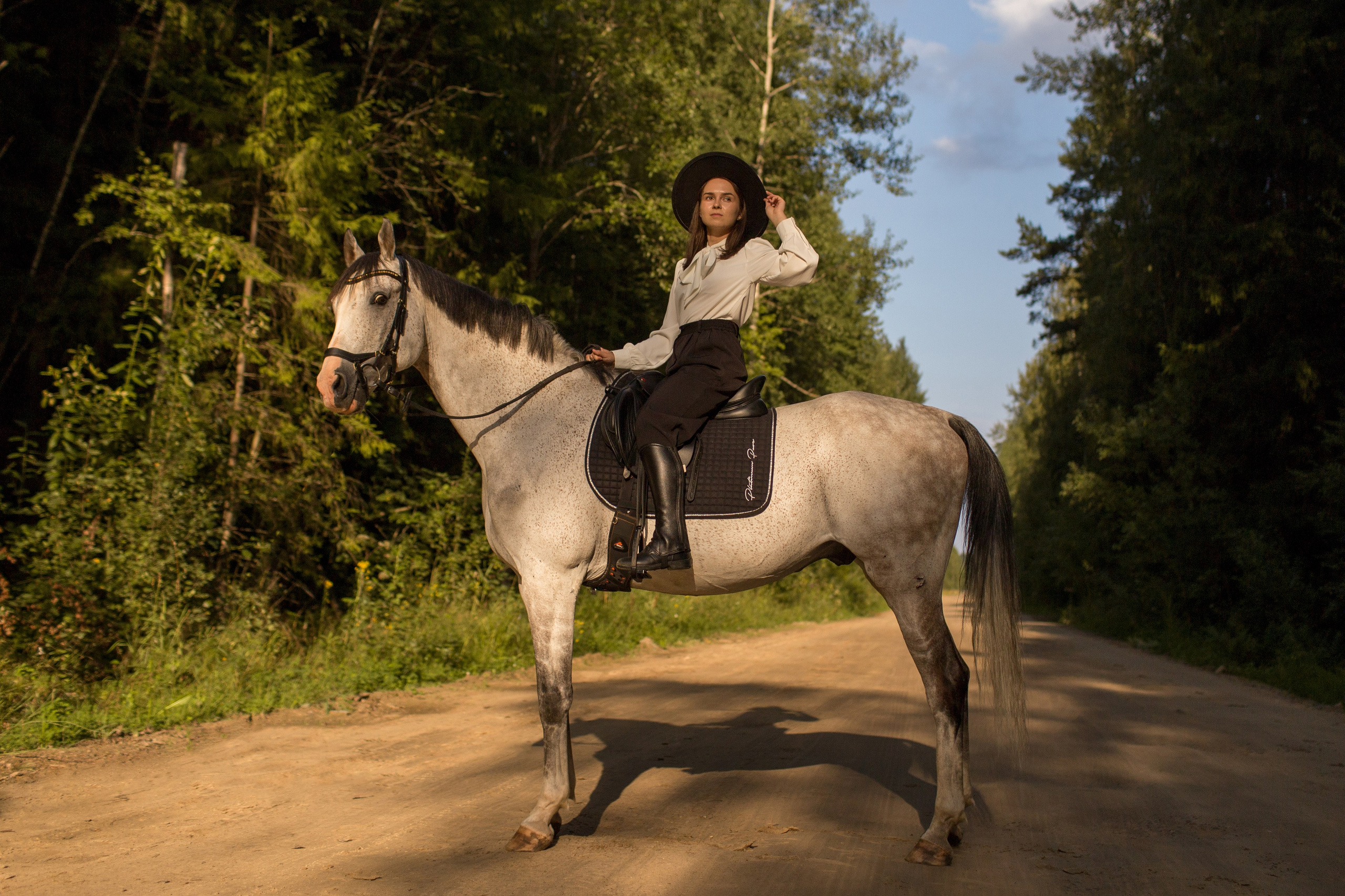 Фотосессия с серой лошадью