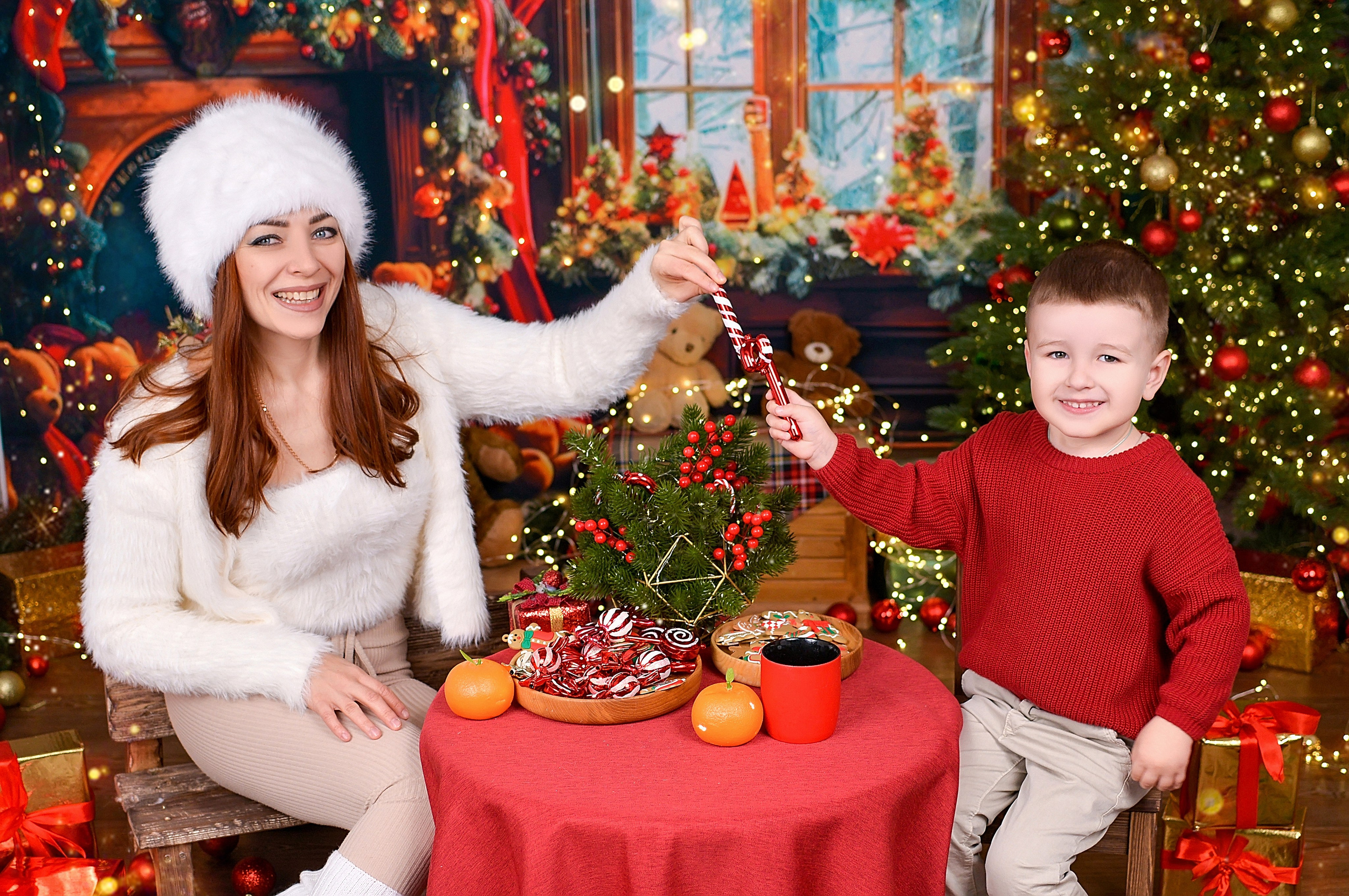 Новогодняя семейная фотосессия в Краснодаре 2023-2024. Фотограф новорожденных Краснодар Малышенко Надежда