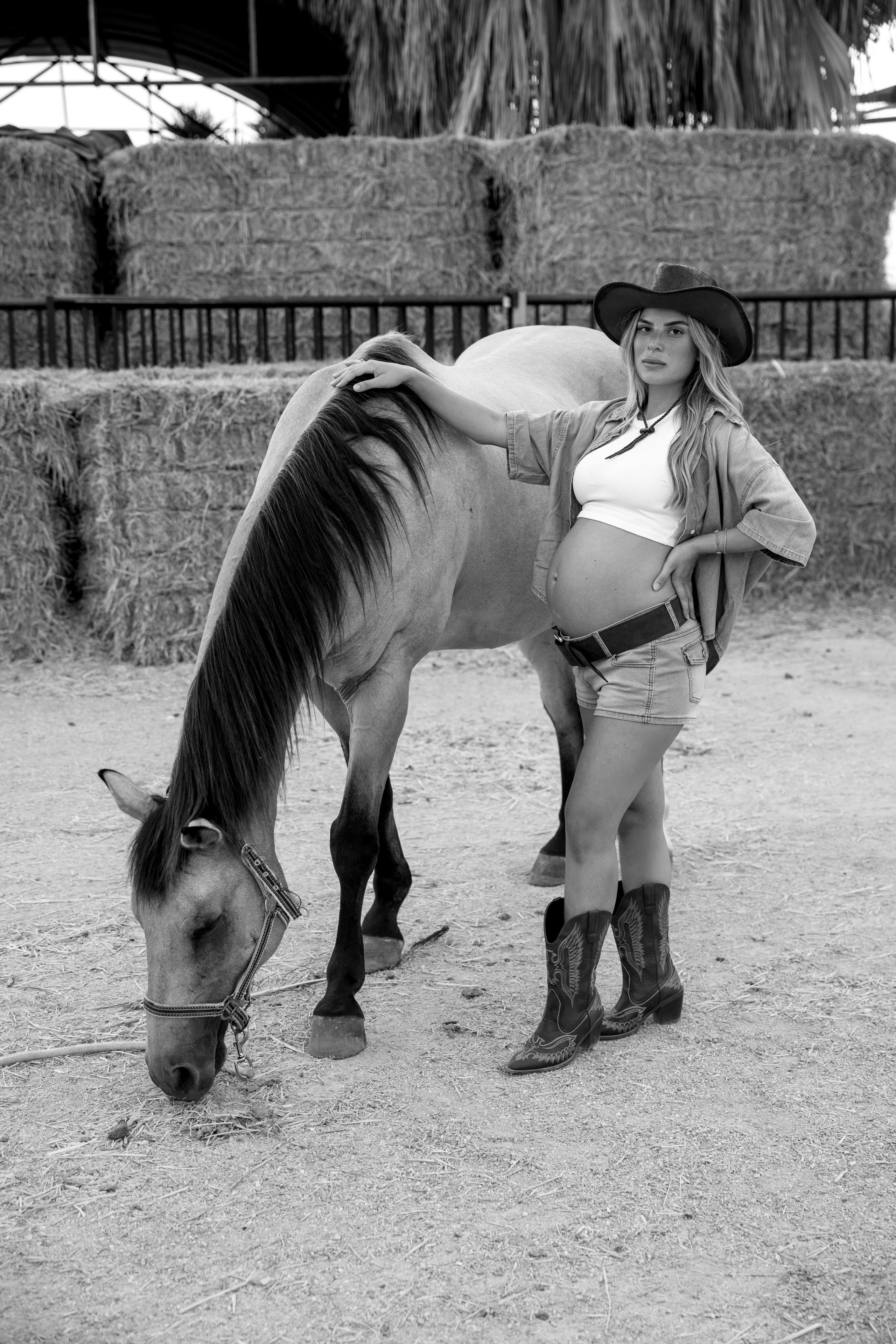 Pregnancy photoshoot at the horse farm. Главная