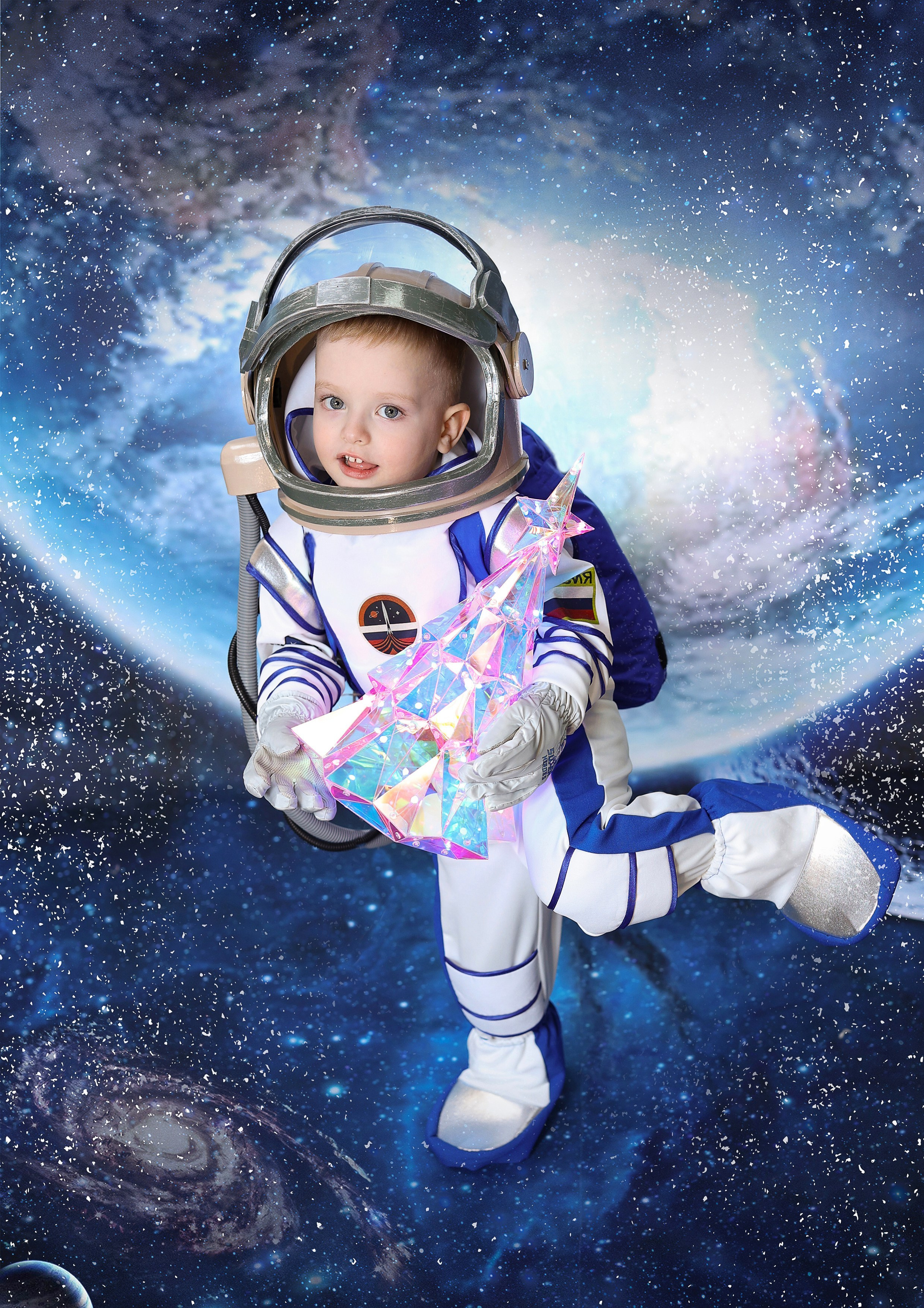 Фотосессия «Новый год в космосе» 2024 год. Фотограф в детский сад Елена Колчева Новокузнецк