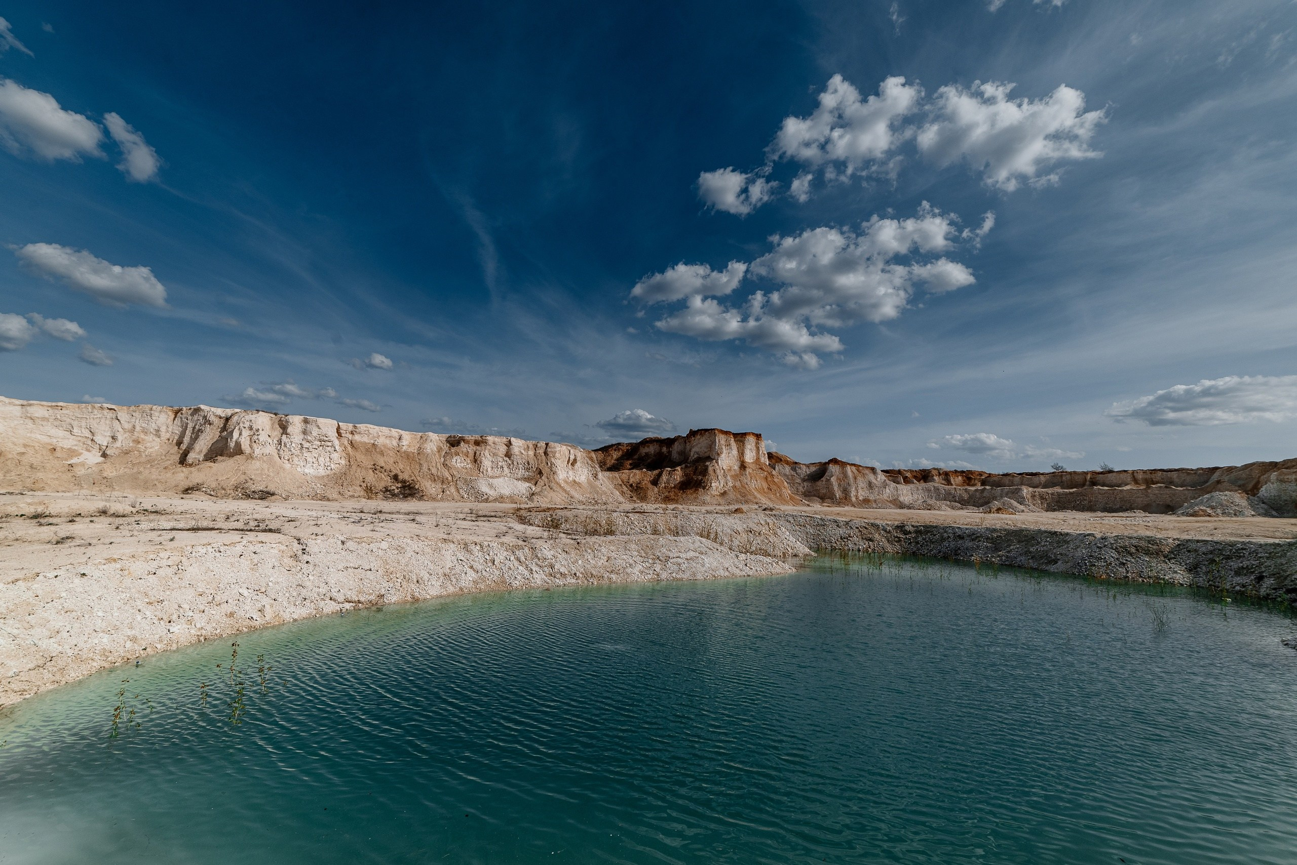 меловые горки, вода, озеро, талые воды