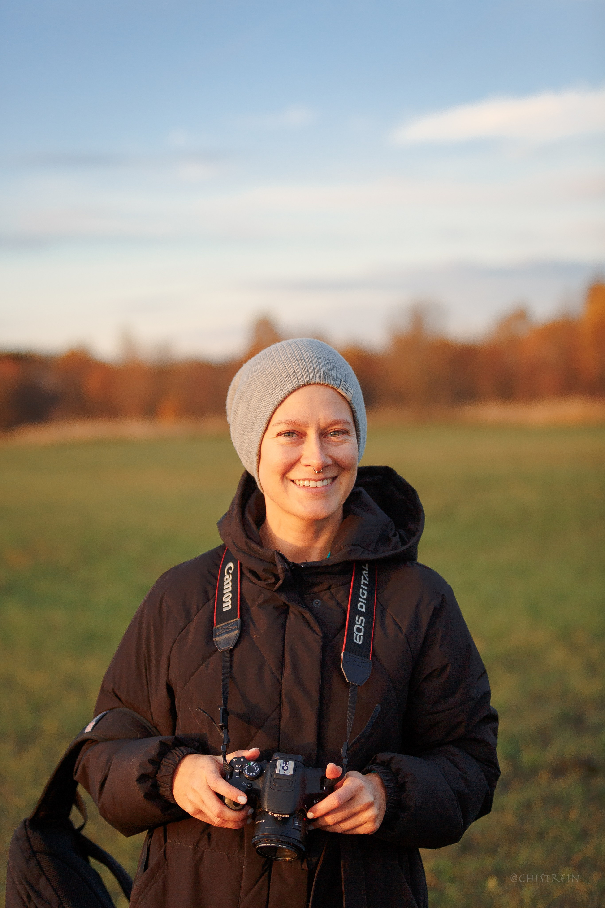 Октябрьский закат в полях. Алина и Лео. Фотограф-анималист Наталия Чистюхина в г. Сосновый Бор и ЛО